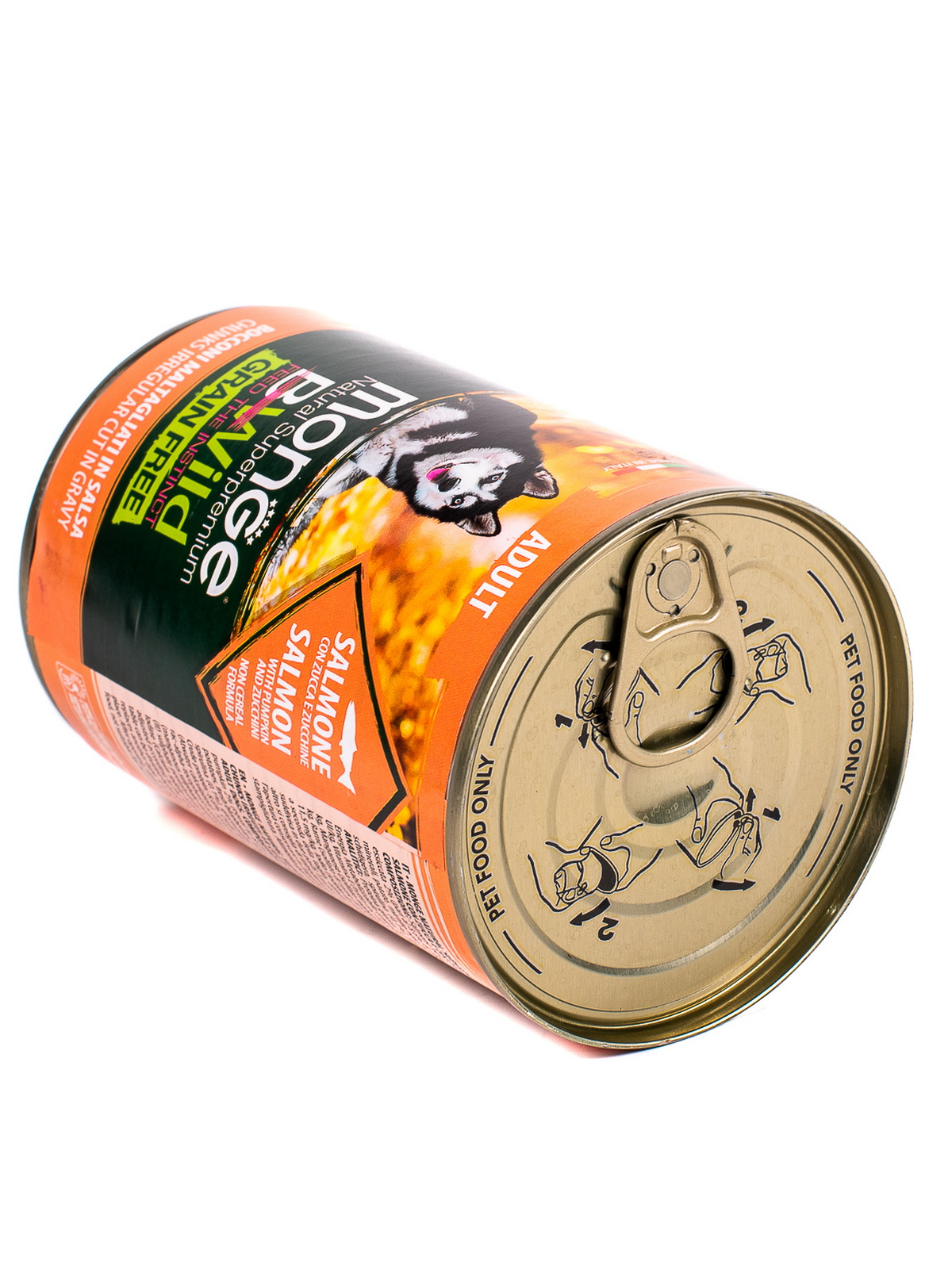 Влажный корм Monge Dog BWild GRAIN FREE для взрослых собак, беззерновой, из лосося с тыквой и кабачками, консервы 400 г