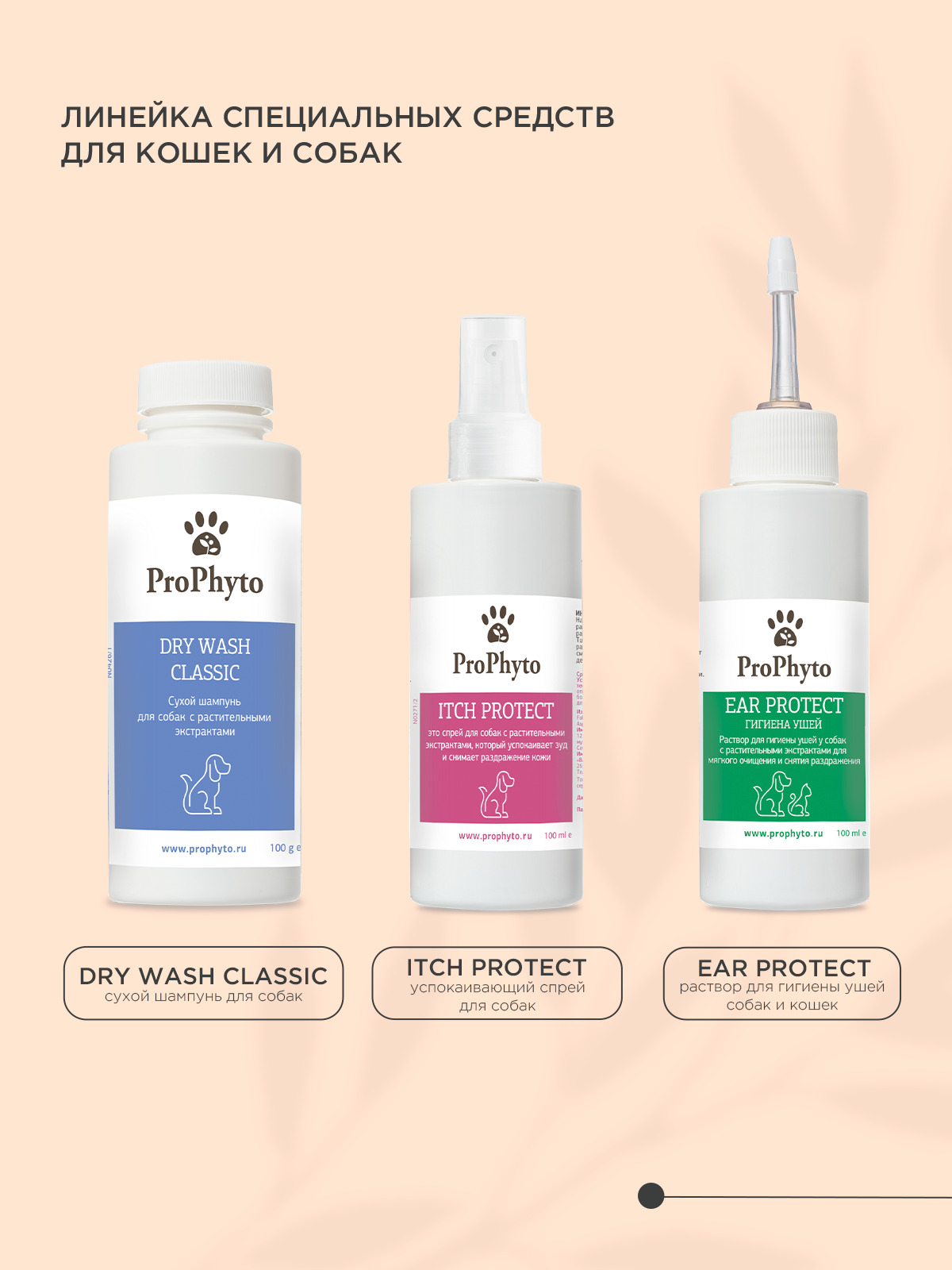 Сухой шампунь ProPhyto DRY WASH CLASSIC (порошок)  для блеска и мягкости шерсти собак, 100 г