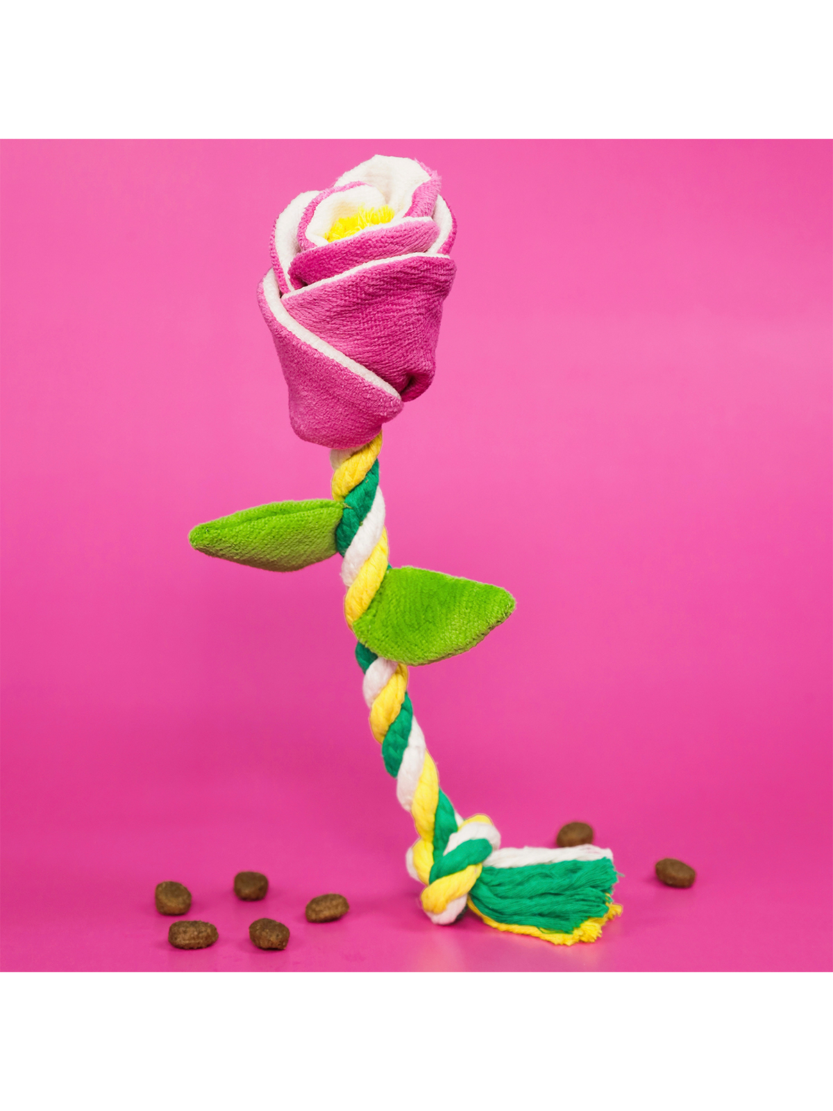 Игрушка Mr.Kranch для собак мелких и средних пород Роза с канатом 29х5х5см, розовая