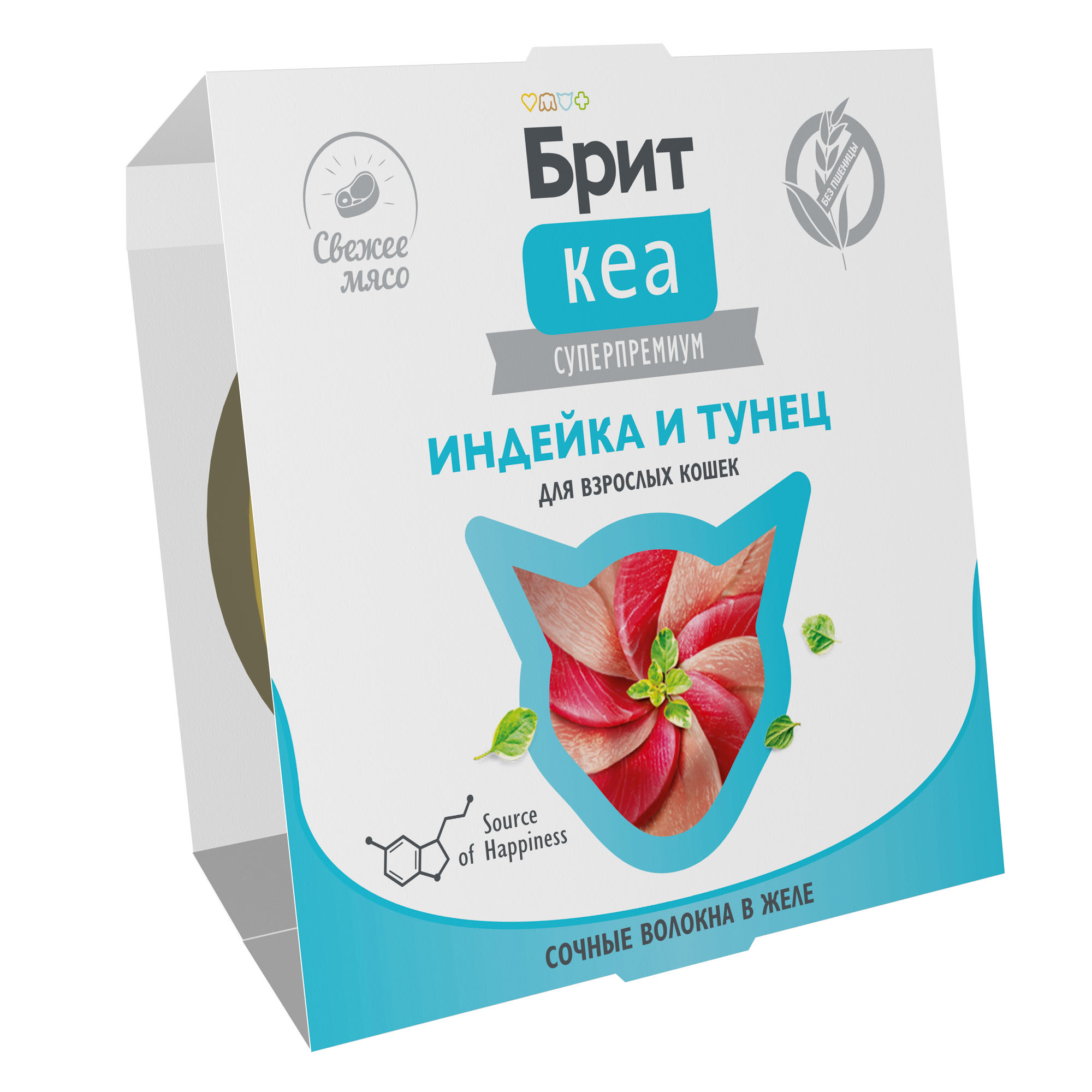 Brit Care Брит Кеа Корм для взрослых кошек в желе, индейка и тунец, 75г 1062899