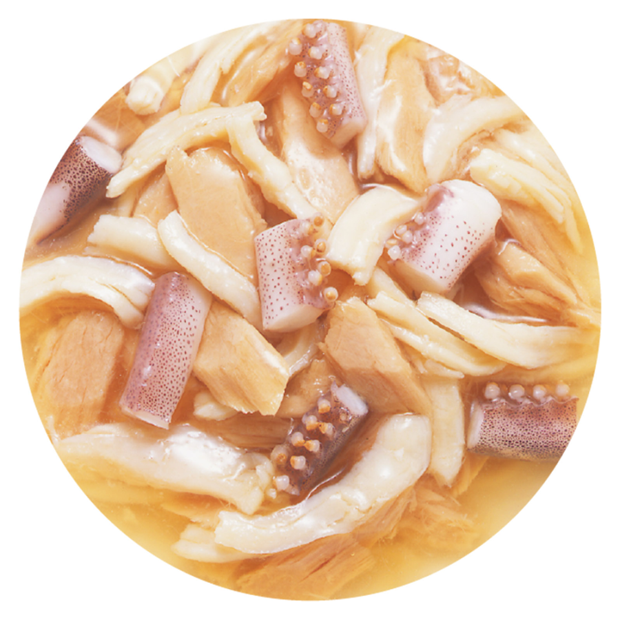 INABA CIAO Toromi Влажный корм для кошек,  куриное филе и тунец Магуро с кальмаром в бульоне, 80 г