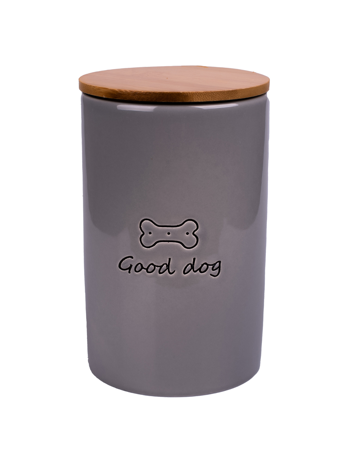Бокс Mr.Kranch керамический для хранения корма для собак GOOD DOG 850 мл серый
