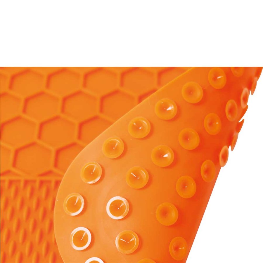 M-PETS Лизательный коврик для домашних животных, размер S, 15x15x1 см, цвет оранжевый