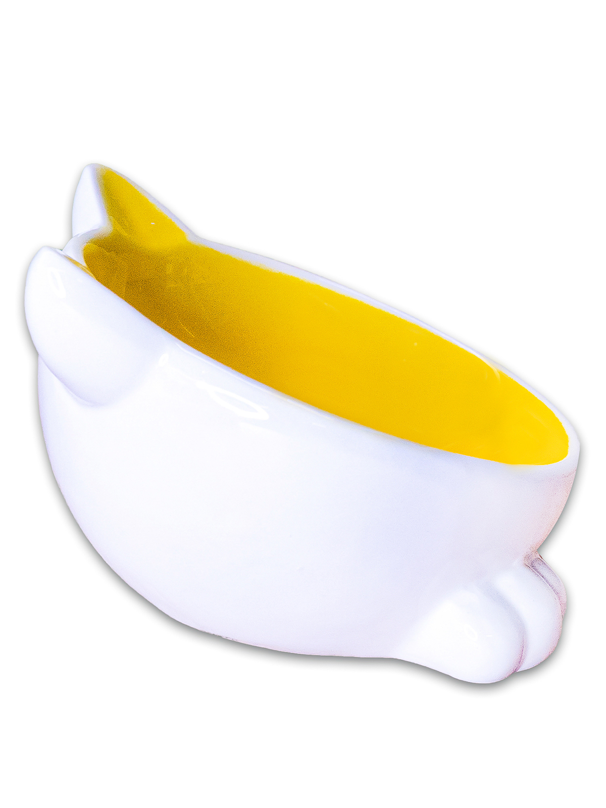 Миска Mr.Kranch керамическая для кошек Мордочка кошки на ножках 100 мл желтая