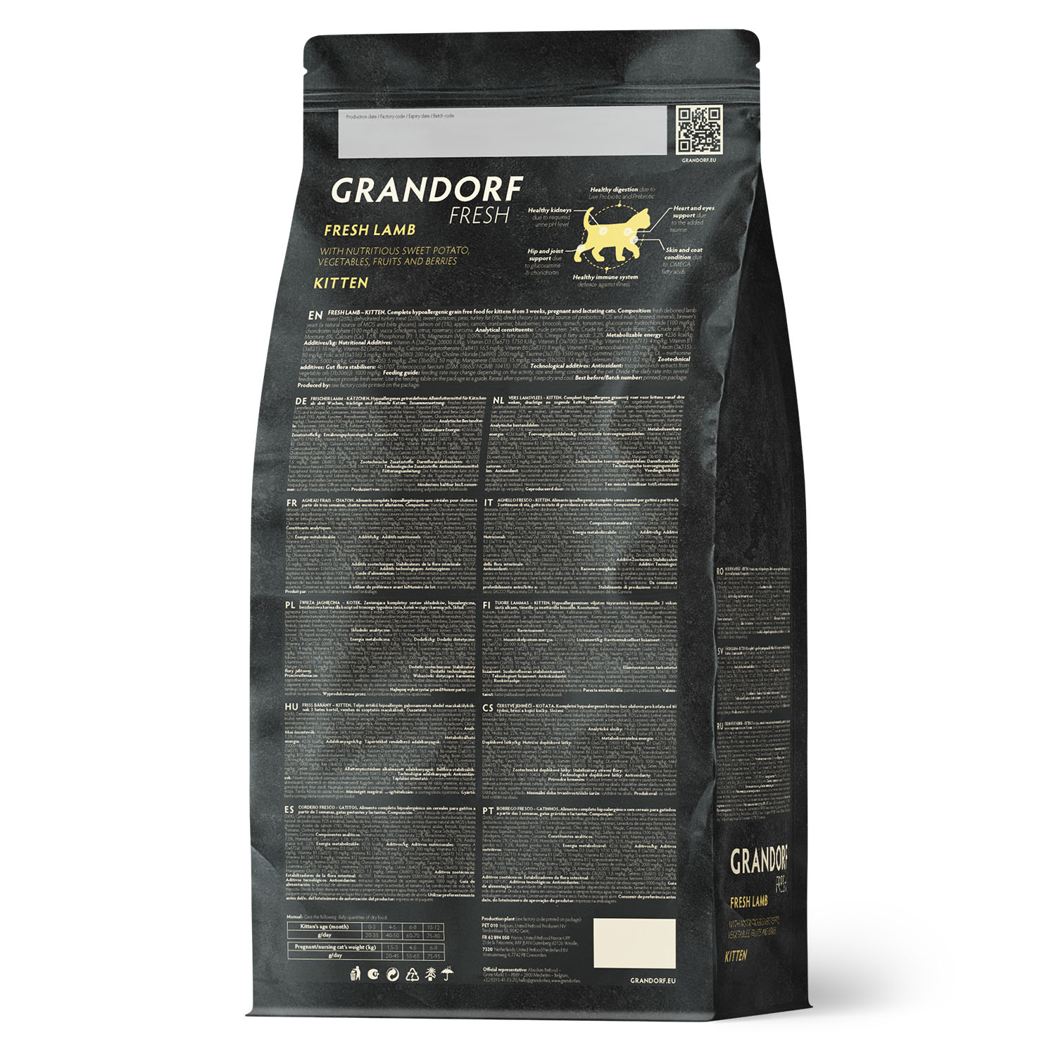 Grandorf Fresh Сухой беззерновой корм для котят с ягненком 2 кг 5407007852529