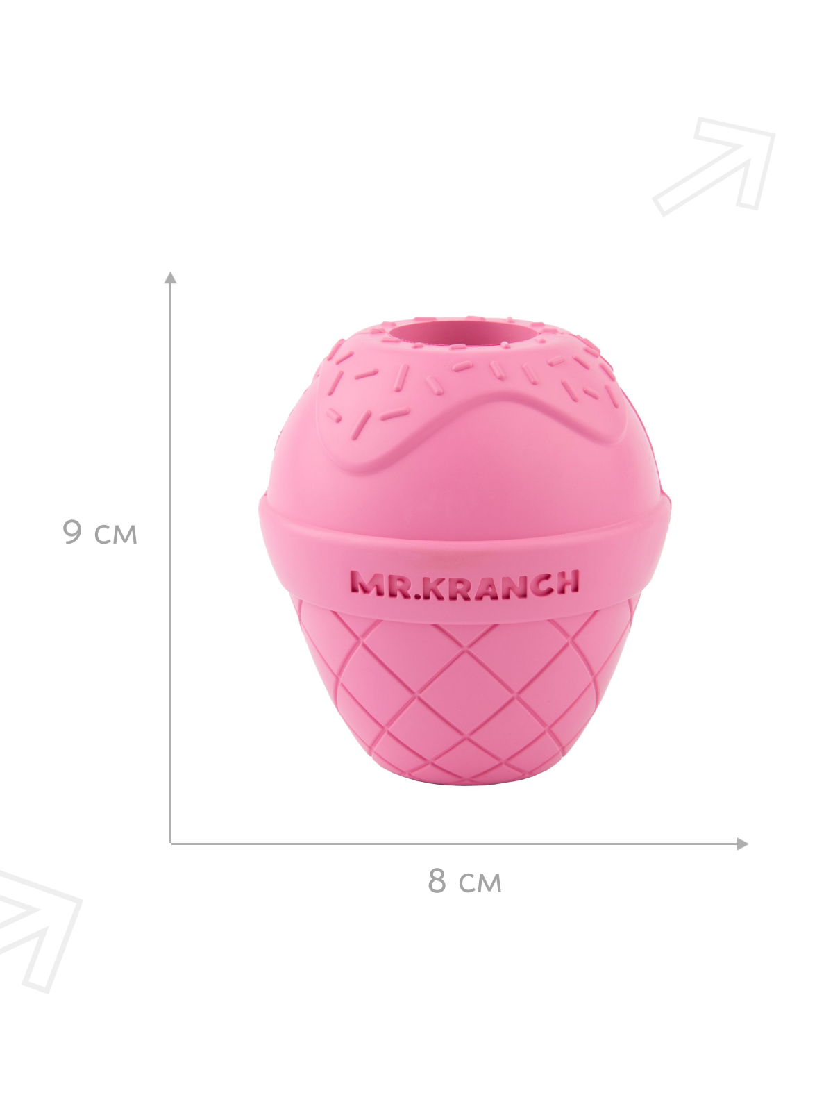 Игрушка Mr.Kranch для собак Мороженое 8*9 см розовая с ароматом бекона