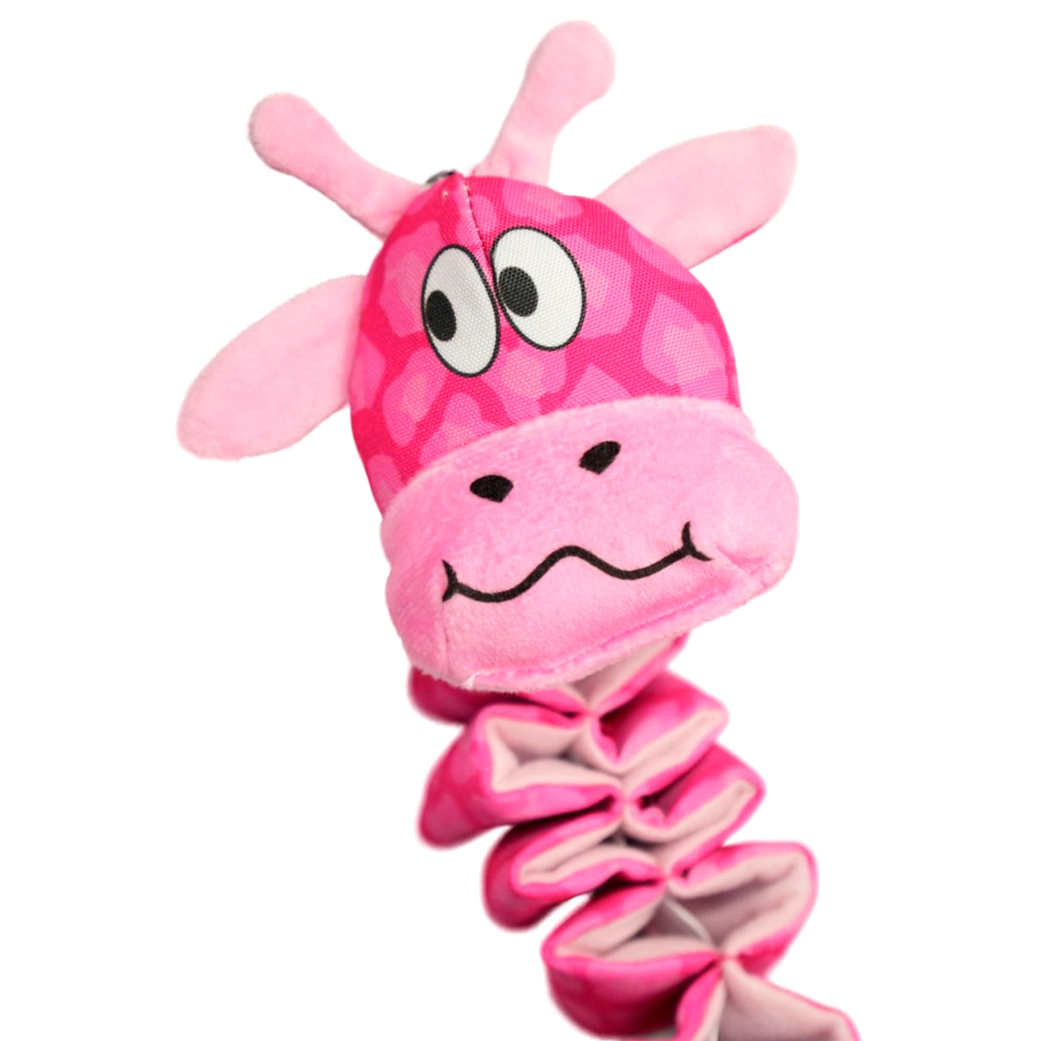 Игрушка Mr.Kranch для собак Жираф с карманами под лакомство 36 см розовая