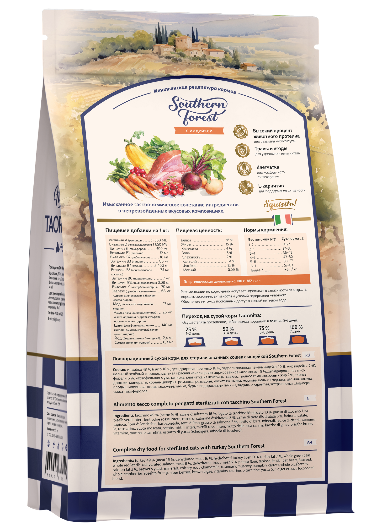 Taormina Сухой корм для стерилизованных кошек с индейкой 2,5 кг 4670236590611 4640201677029