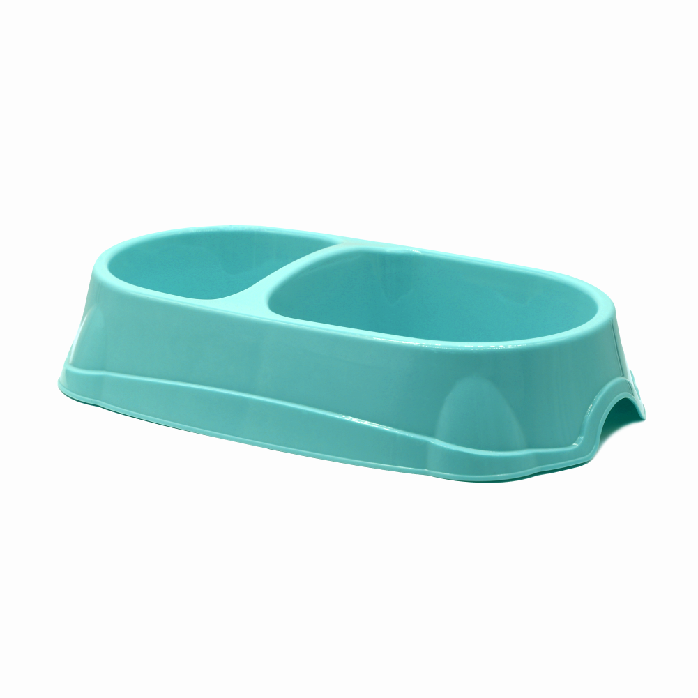 Миска для животных Моськи-Авоськи двойная 200 мл + 330 мл, голубая