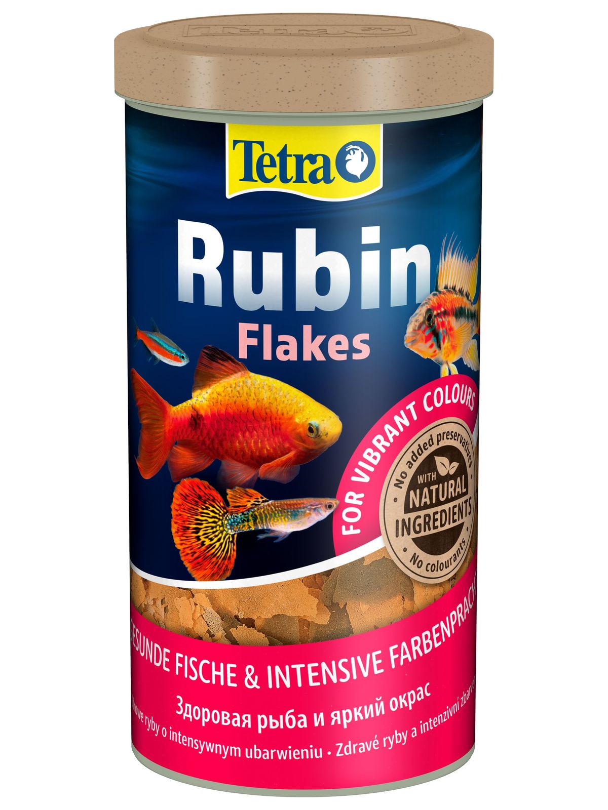 TetraRubin корм в хлопьях для улучшения окраса всех видов рыб 1 л
