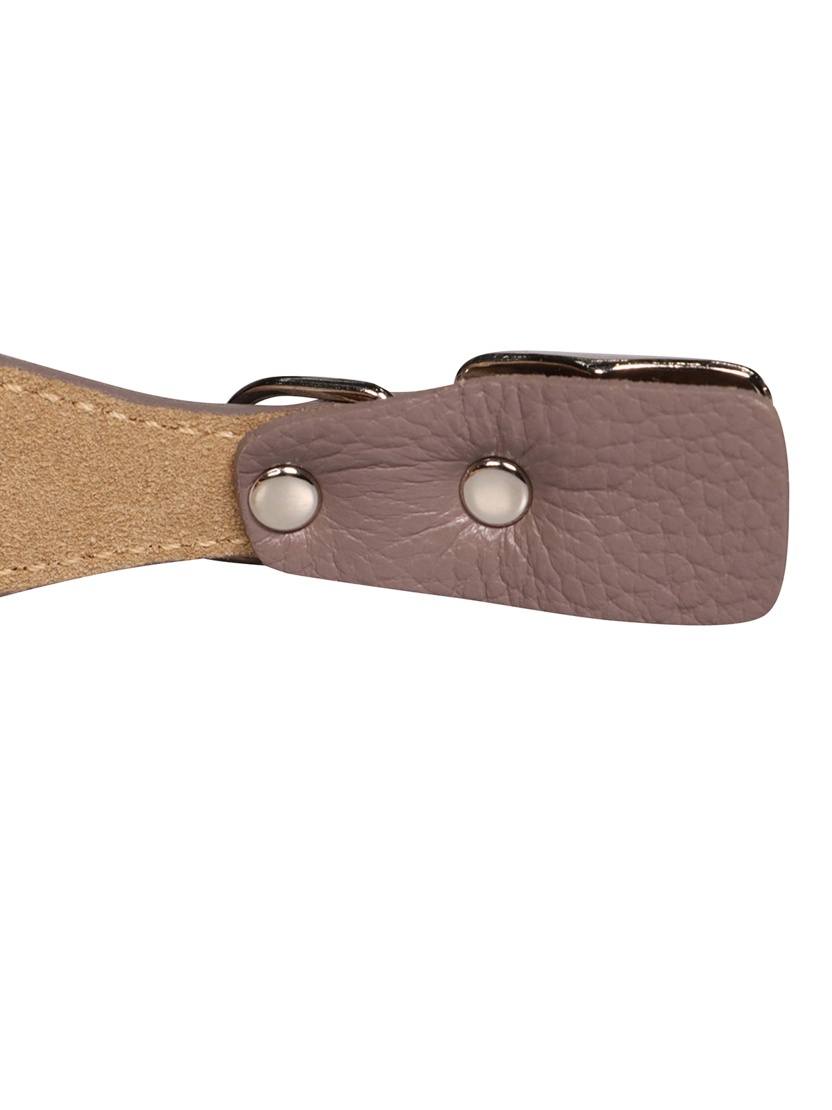 Ошейник Mr.Kranch для собак из натуральной кожи с QR-адресником, 33-40см, бежевый