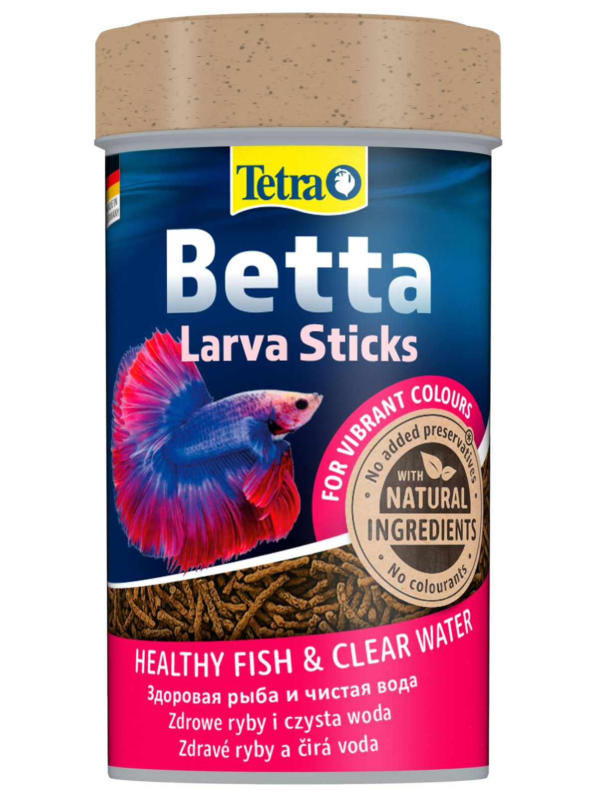 TetraBetta LarvaSticks корм в форме мотыля для петушков и других лабиринтовых рыб 100 мл