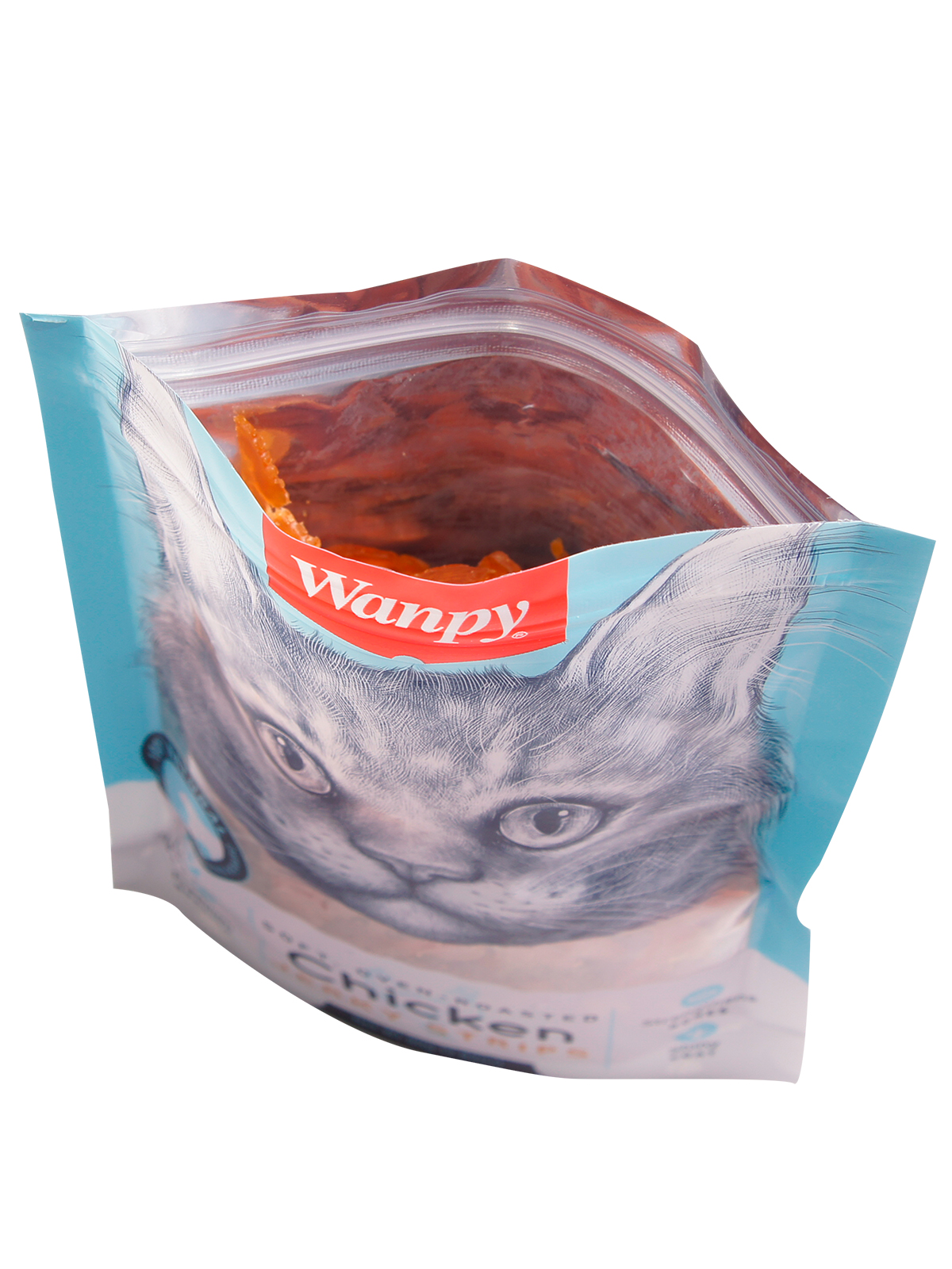 Wanpy Cat Лакомство для кошек мягкая вяленая соломка из курицы 80 г