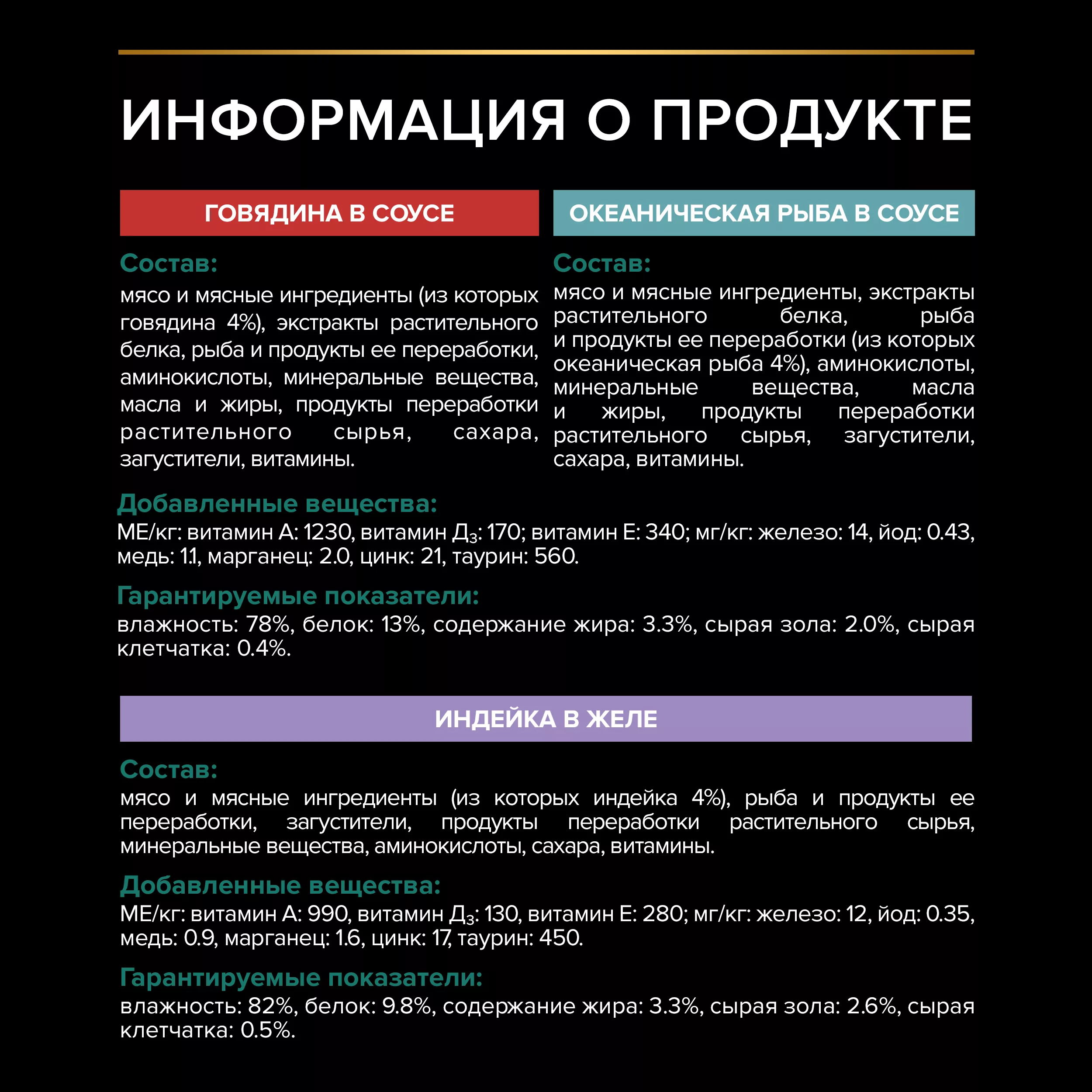 PROPLAN Sterilised MAINTENANCE Влажный корм для взрослых стерилизованных кошек с говядиной в соусе, с индейкой в желе, с океанической рыбой в соусе 85 г х 10 шт