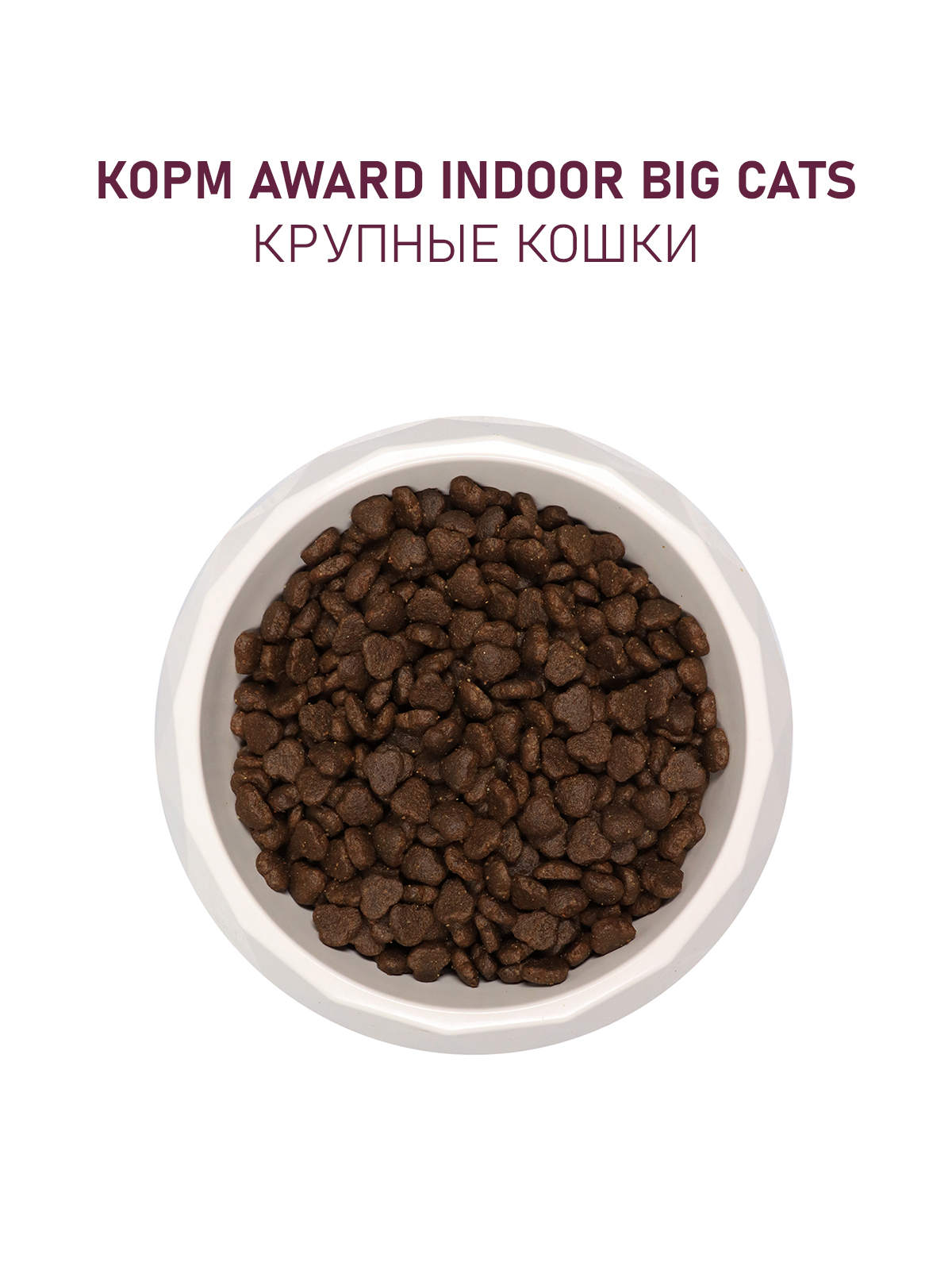 Сухой корм AWARD Indoor Big cats для взрослых домашних кошек крупных пород с говядиной и курицей с добавлением брокколи и юкки Шидигера 400г