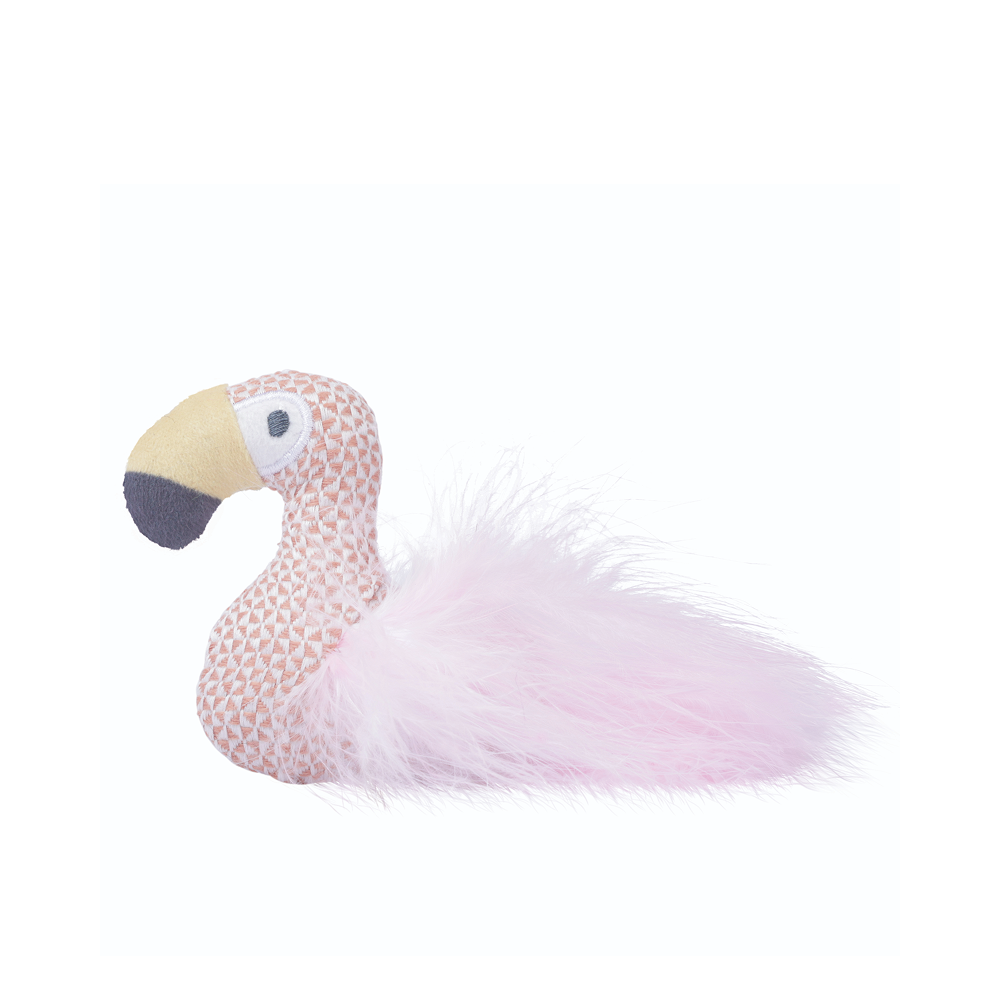Игрушка для кошек с кошачьей мятой PLUME Фламинго 7х8х3см, Mpets 20647099