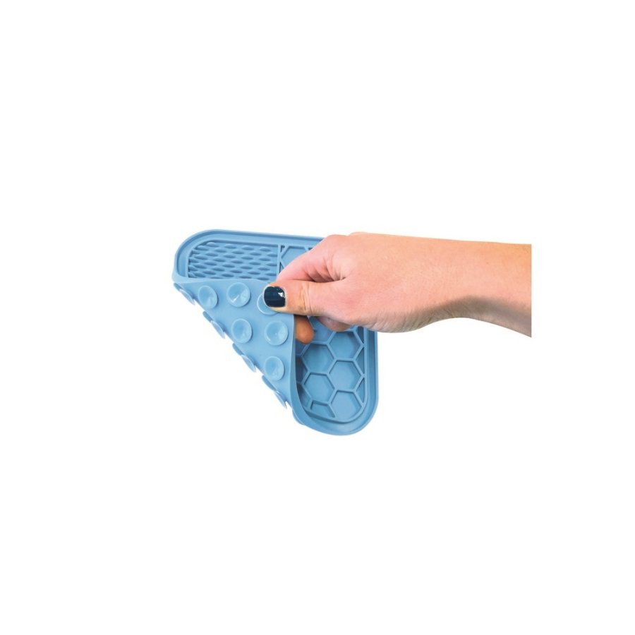 M-PETS Лизательный коврик для домашних животных, размер S, 15x15x1 см, цвет голубой