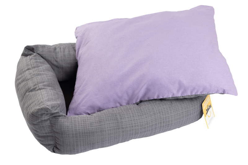 Моськи-Авоськи Лежанка СКАЗКА поплин ЛАВАНДА/СЕРЫЙ S 50х42х16
