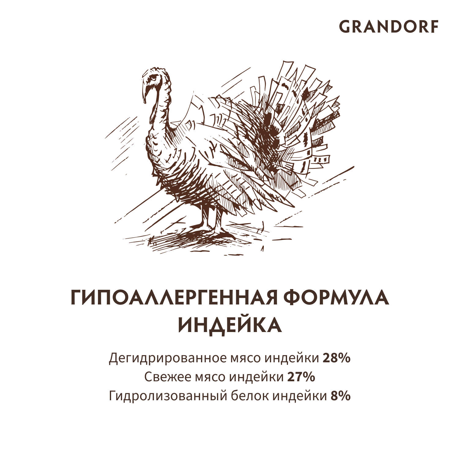 Grandorf Сухой корм для мелких собак с индейкой 1 кг 5407007850938