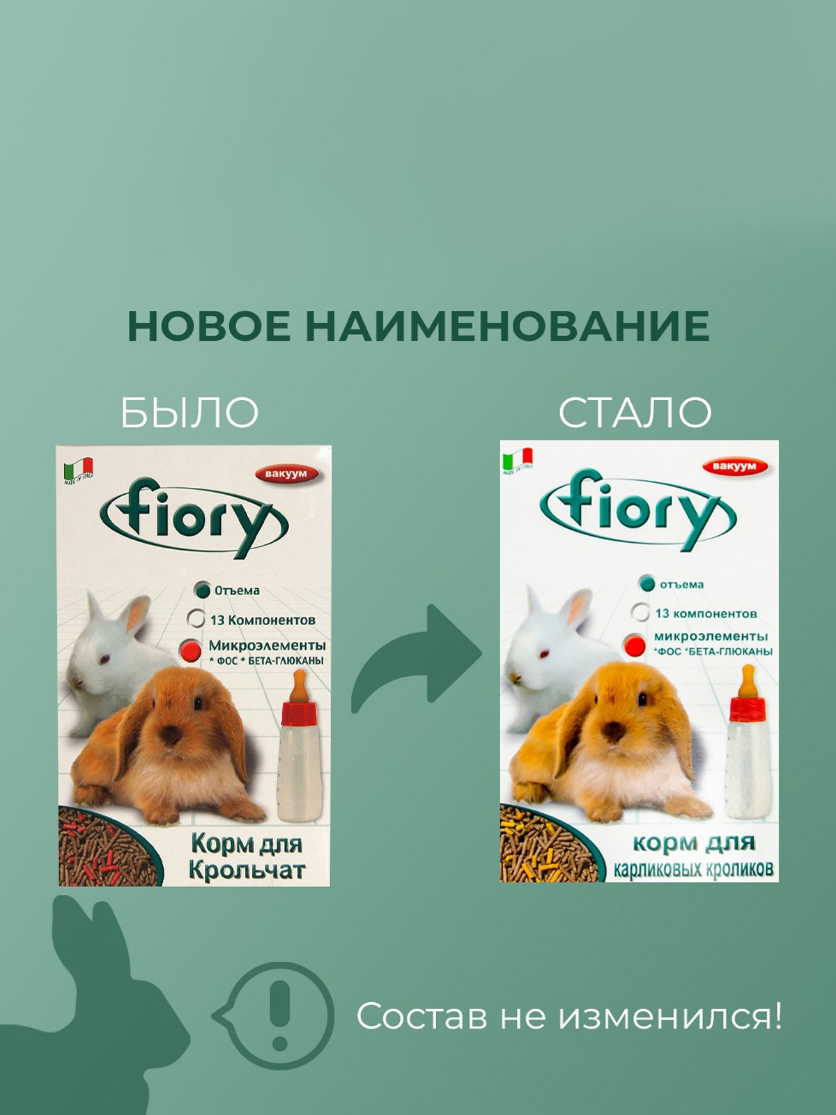 Корм Fiory Puppypellet для карликовых кроликов, гранулированный 850 г