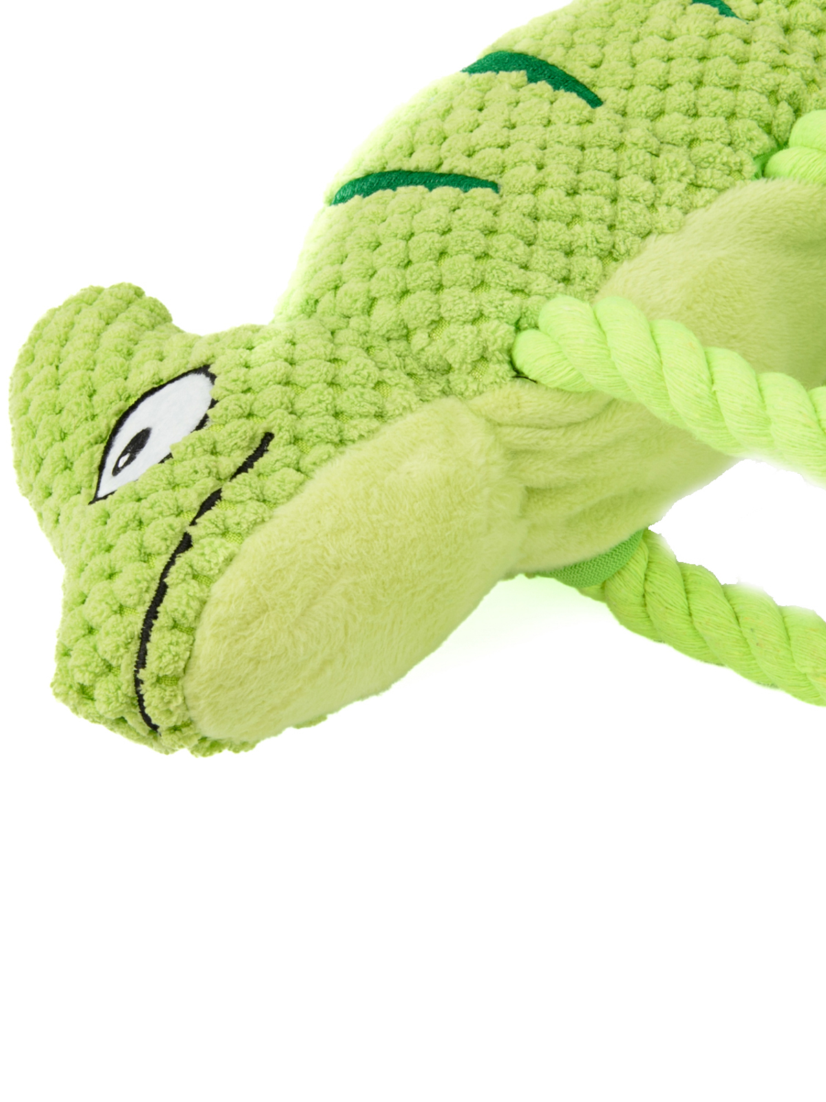 Игрушка Mr.Kranch для собак "Хамелеон" плюшевая с канатиками и пищалкой 26 см зеленая