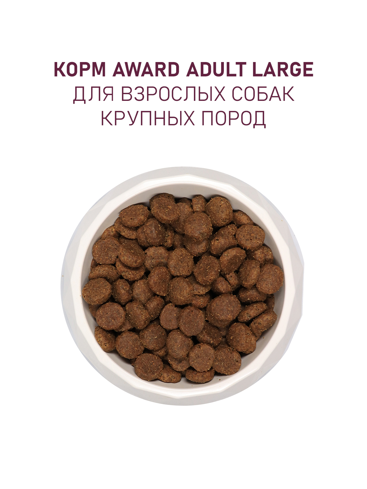Сухой корм AWARD для взрослых собак крупных пород с курицей и индейкой с добавлением тыквы и шиповника 2кг