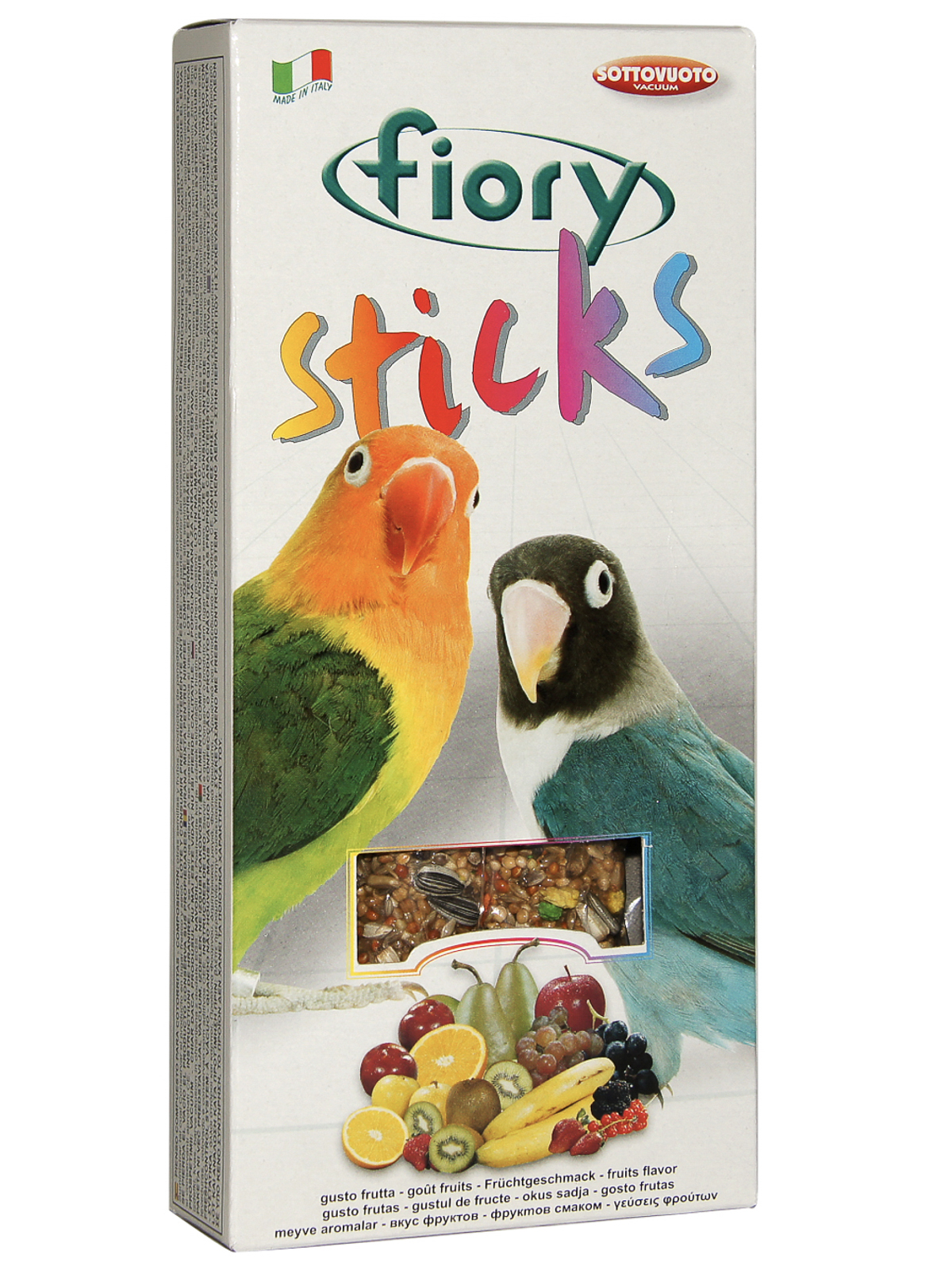 Лакомство Fiory Sticks палочки для средних попугаев, с фруктами 2х60 г