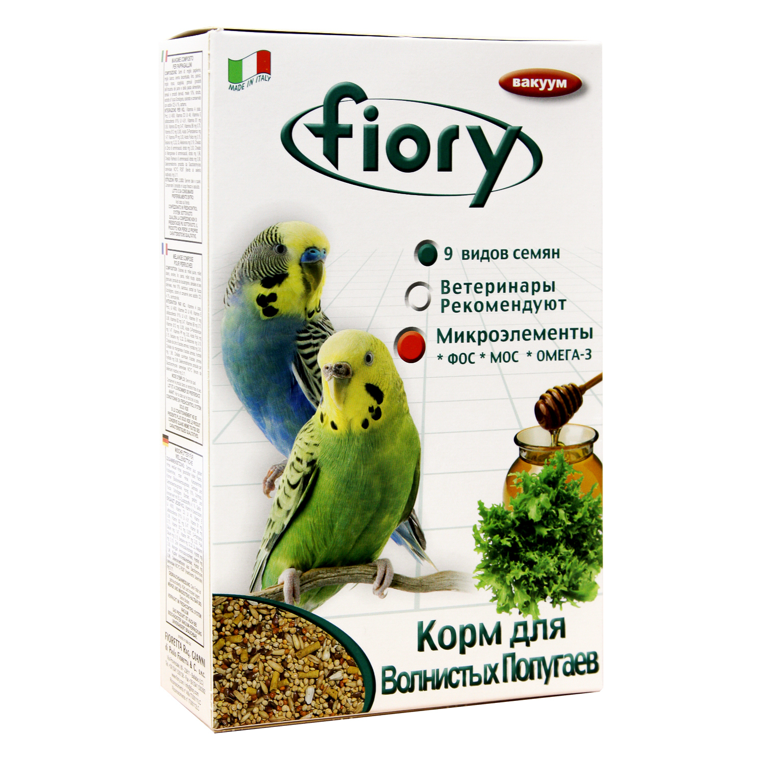 Корм Fiory Pappagallini для волнистых попугаев 1 кг