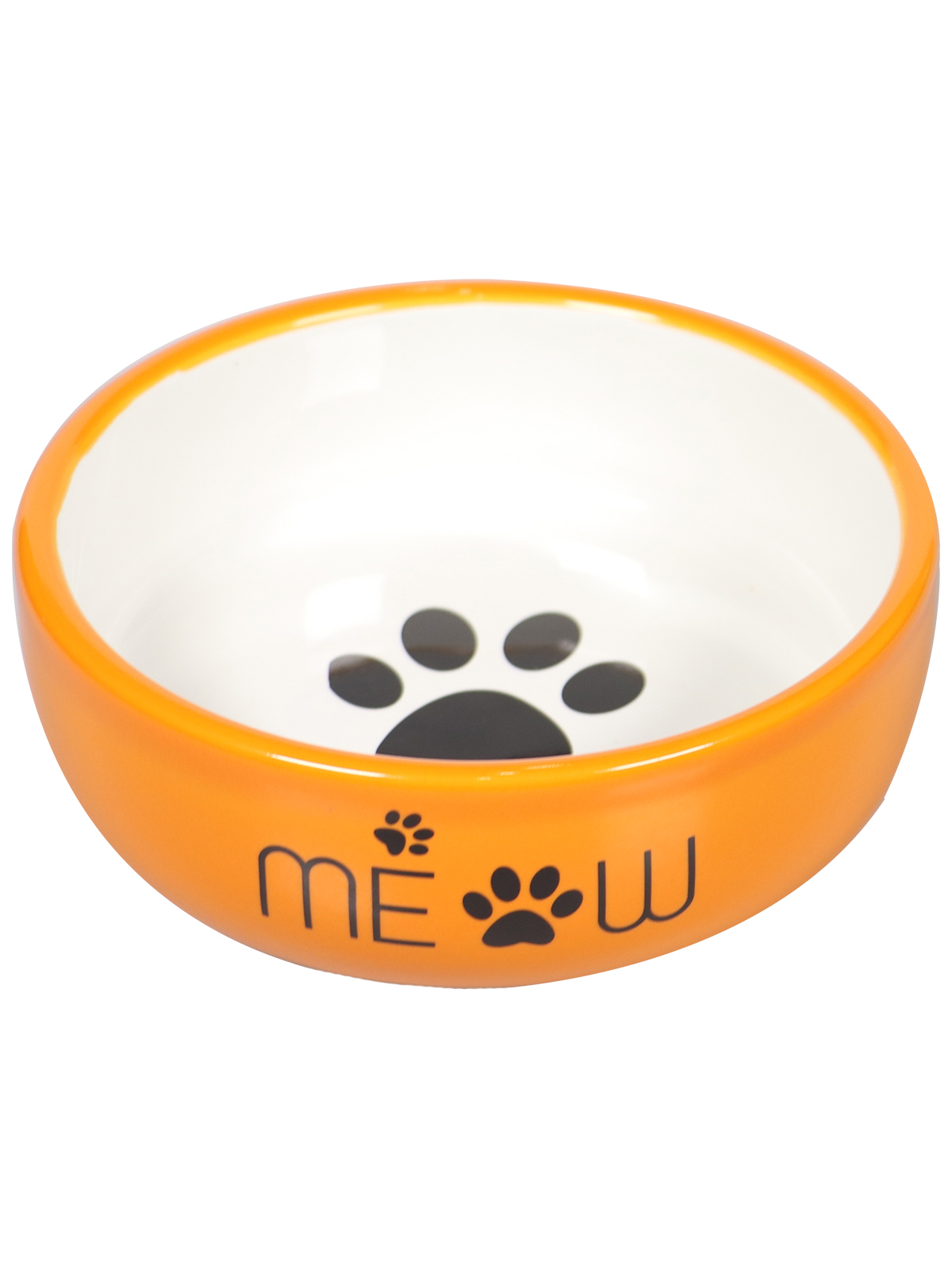 Миска Mr.Kranch керамическая для кошек MEOW 380 мл, оранжевая
