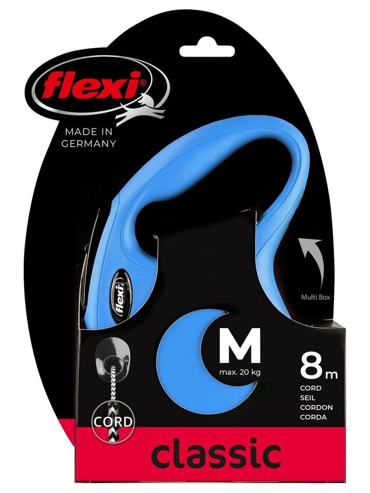flexi рулетка New Classic M (до 20 кг) 8 м трос синяя
