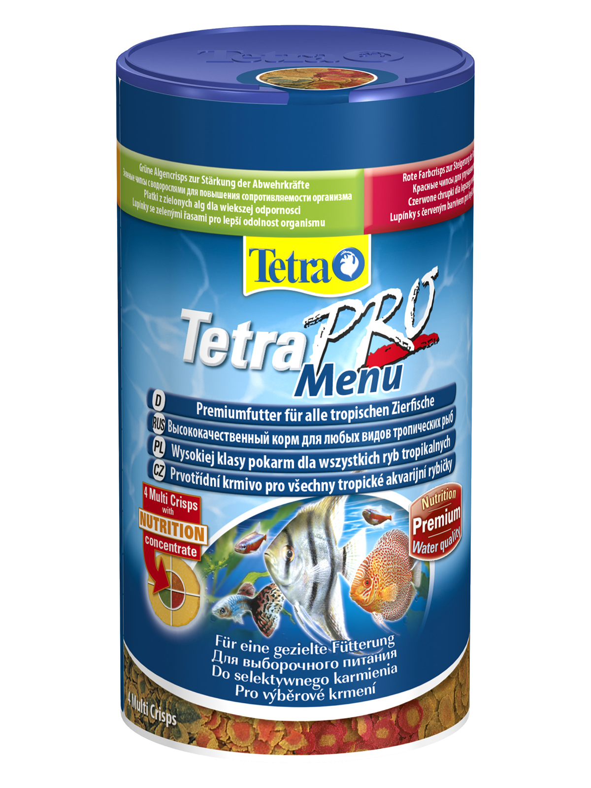 TetraPro Menu корм для всех видов рыб 4 вида чипсов 250 мл