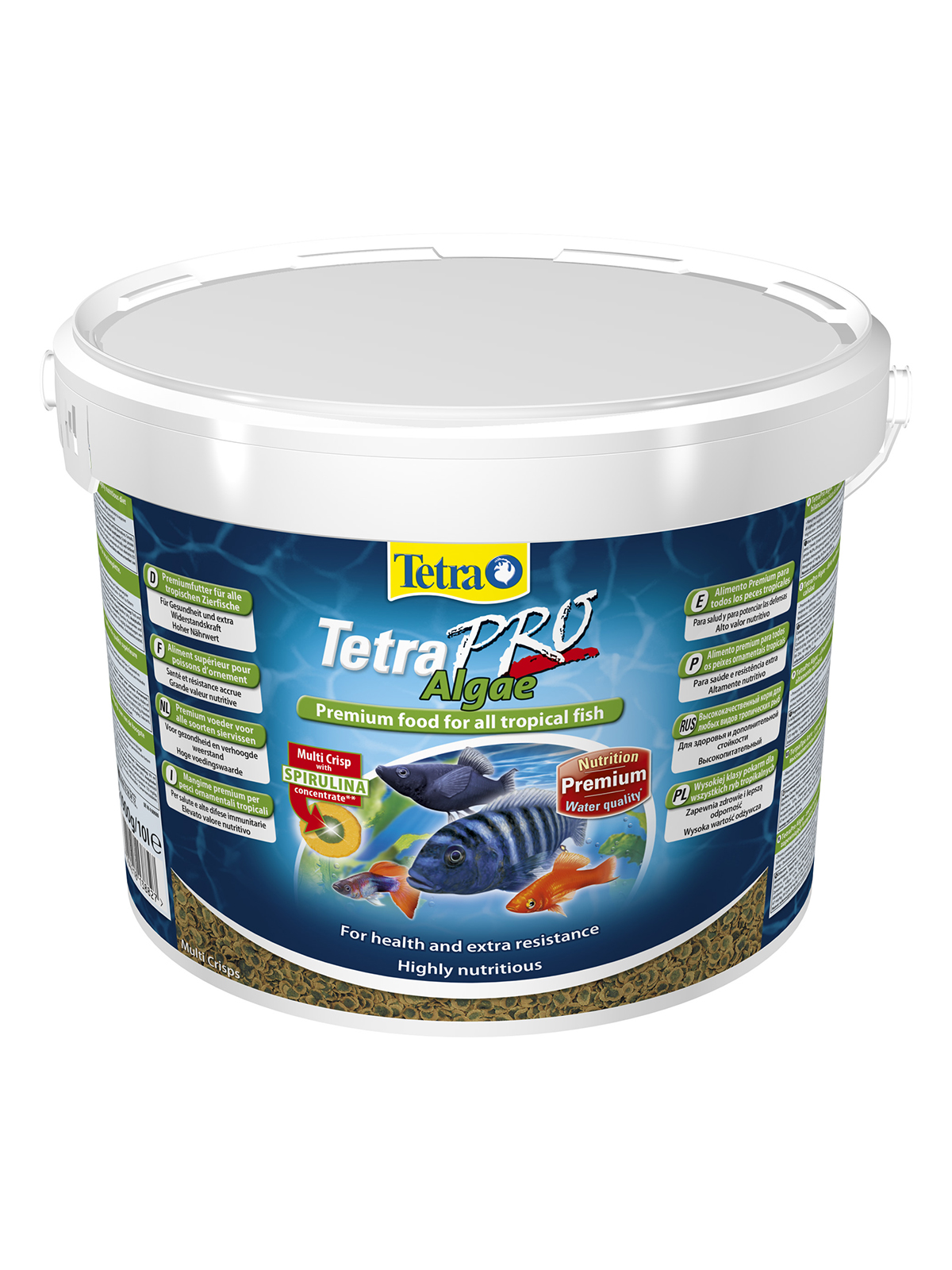 TetraPro Algae Crisps раст.корм для всех видов рыб в чипсах 10 л (ведро)