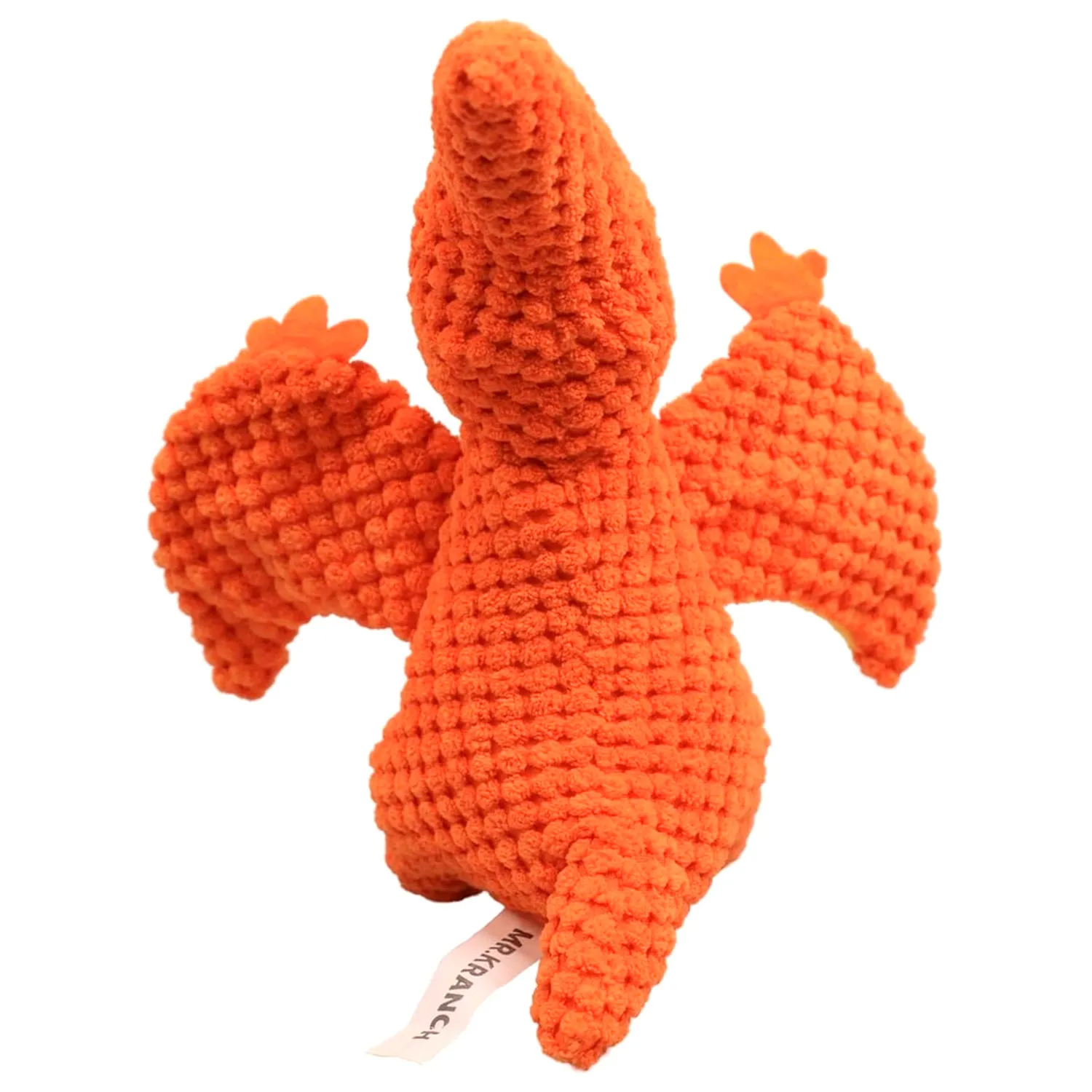 Игрушка Mr.Kranch для собак "Птерозавр" плюшевая с пищалкой 23 см оранжевая