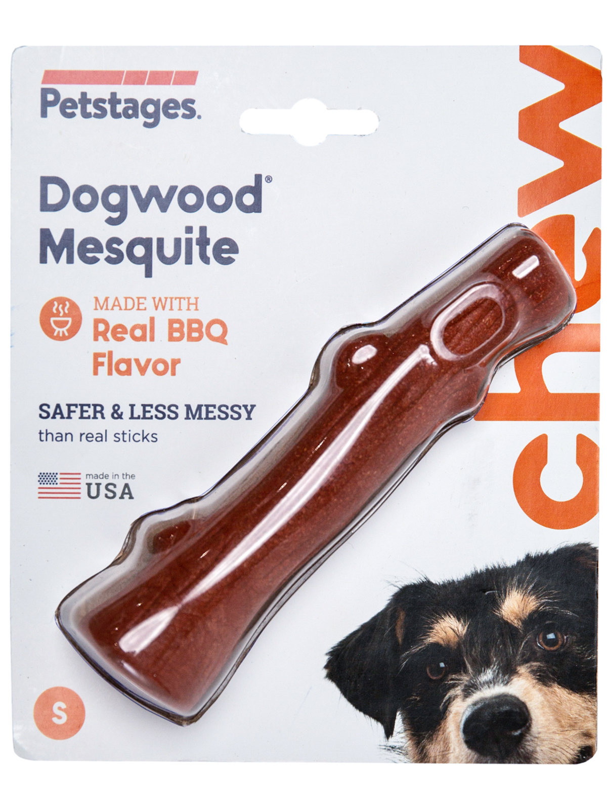 Petstages игрушка для собак Mesquite Dogwood с ароматом барбекю 14 см маленькая