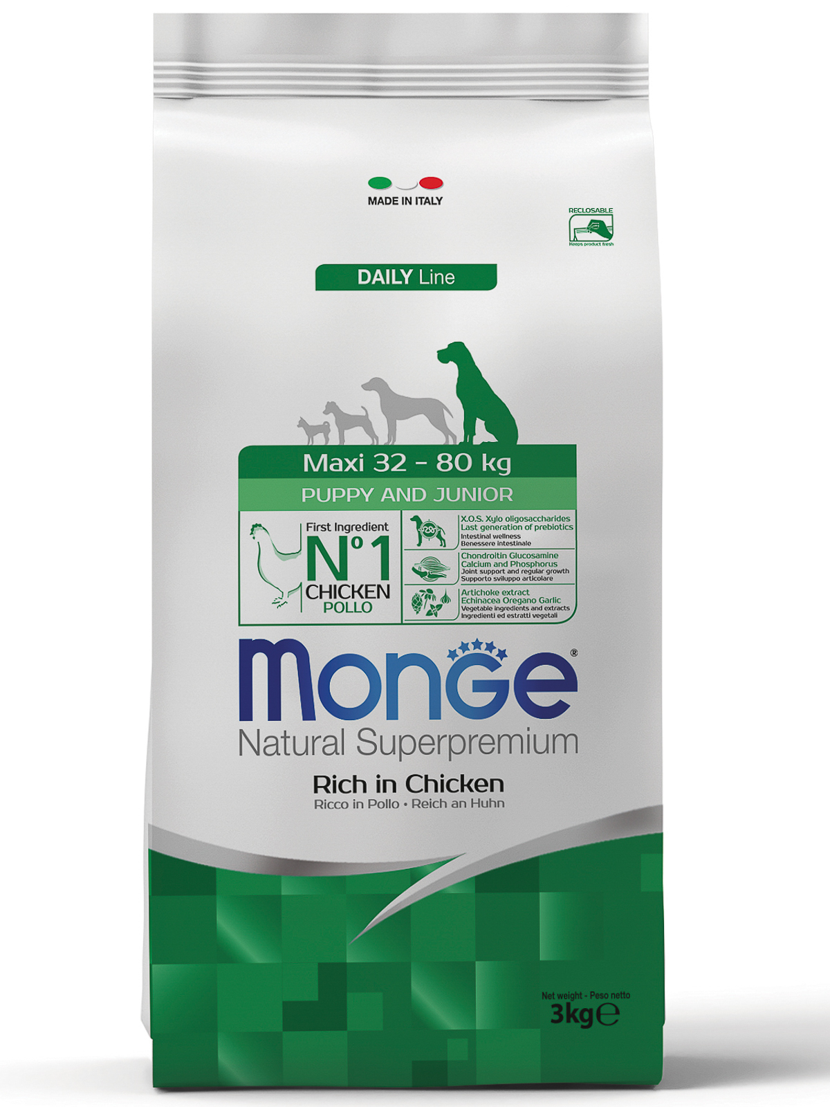Сухой корм Monge Dog Daily Line Maxi для щенков крупных пород, из курицы 3 кг