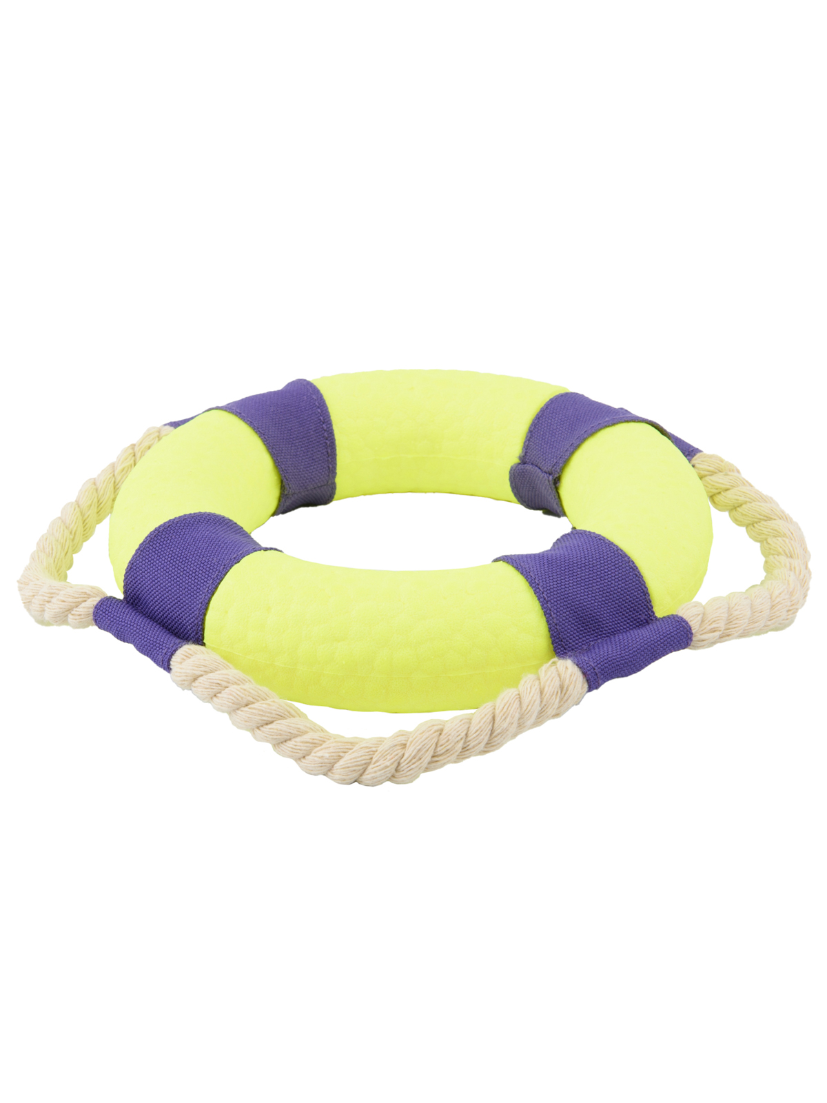 Игрушка Mr.Kranch для собак Кольцо с канатом диаметр 14 см неоновая желтая