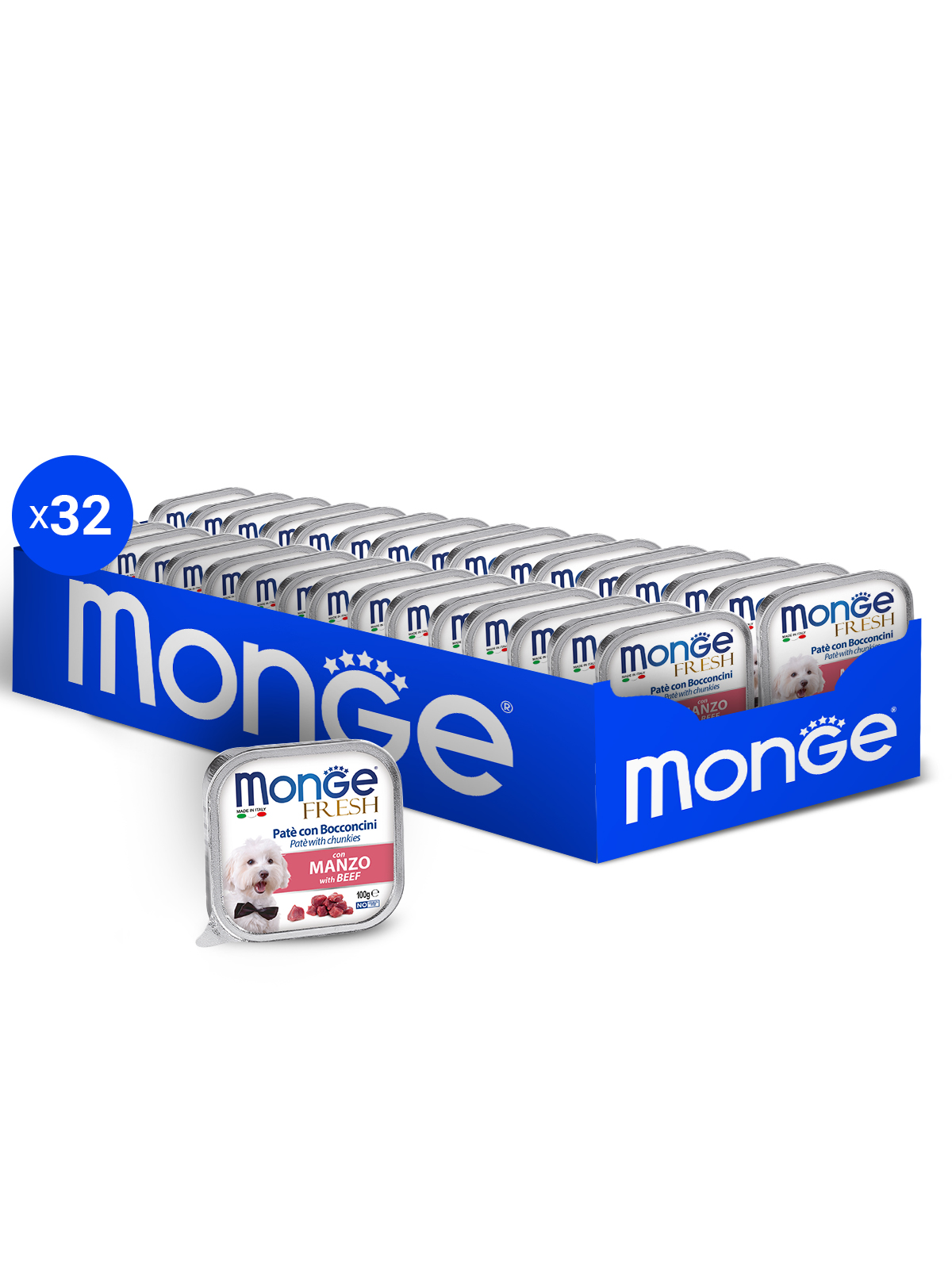 Влажный корм Monge Dog Fresh для собак, с говядиной, консервы 100 г