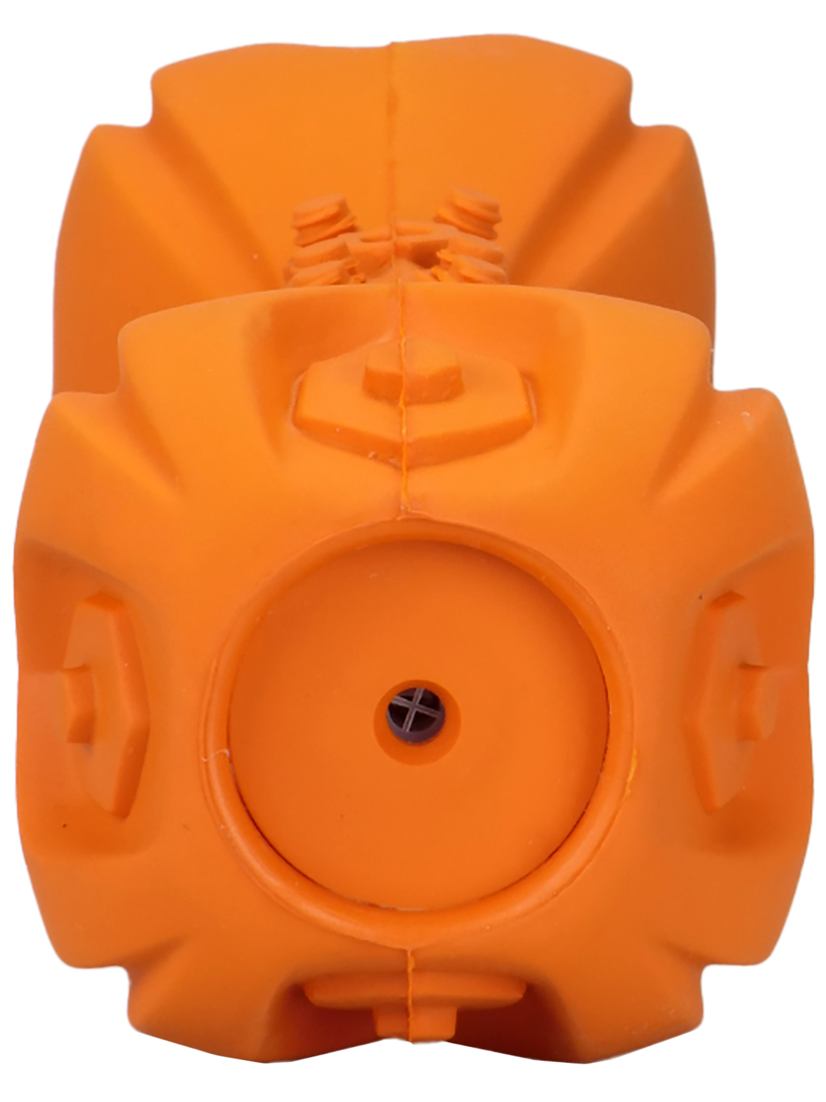 Игрушка Mr.Kranch для собак Гантель дентальная с пищалкой 22 см оранжевая с ароматом бекона