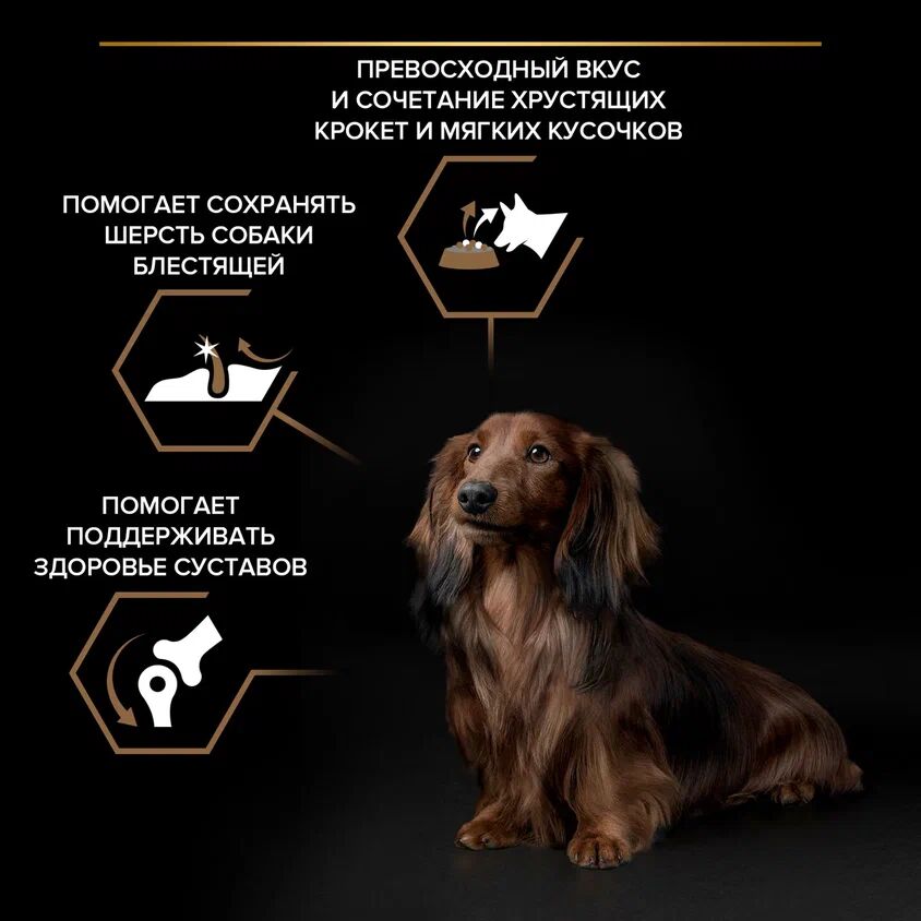 Сухой корм для собак мелких и карликовых пород PRO PLAN Duo Delice Adult с двойной текстурой гранул с говядиной 2,5 кг  8445290453129