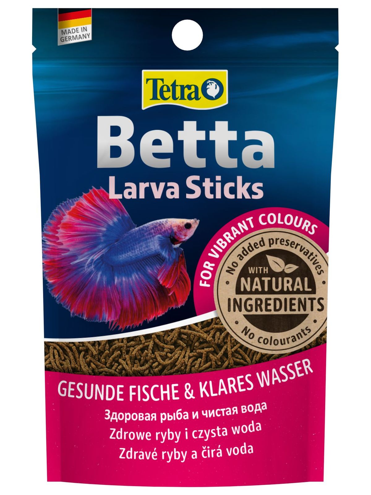 TetraBetta LarvaSticks корм в форме мотыля для петушков и других лабиринтовых рыб 5 г (sachet)