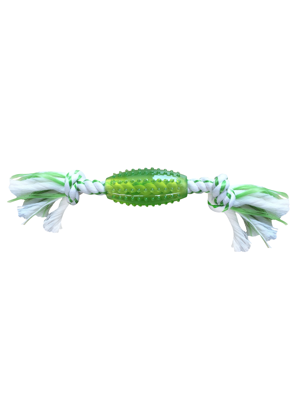 MPG brands CanineClean игрушка для собак Регби синтетическая резина с канатом 25 см с ароматом мяты, зеленый