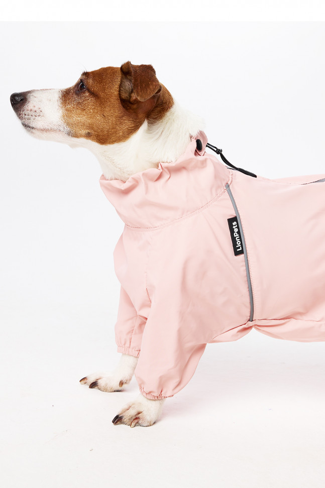 Дождевик LionPets ДЖЕК РАССЕЛ LPK-9225-121 на девочку Цвет: Пудровый (девочка (спинка 38 см, обхват шеи 31-42, обхват груди 50-56))