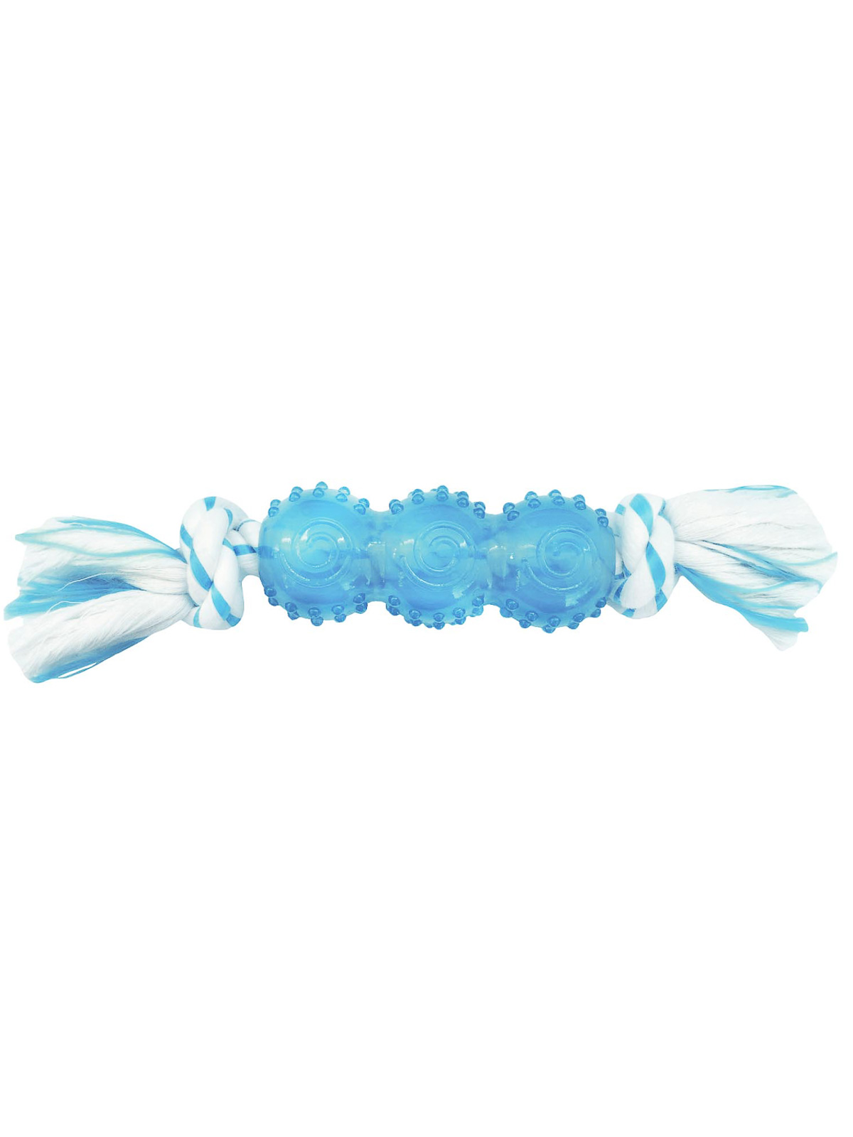 MPG brands CanineClean игрушка для собак Палочка синтетическая резина с канатом 25 см с ароматом мяты, голубой