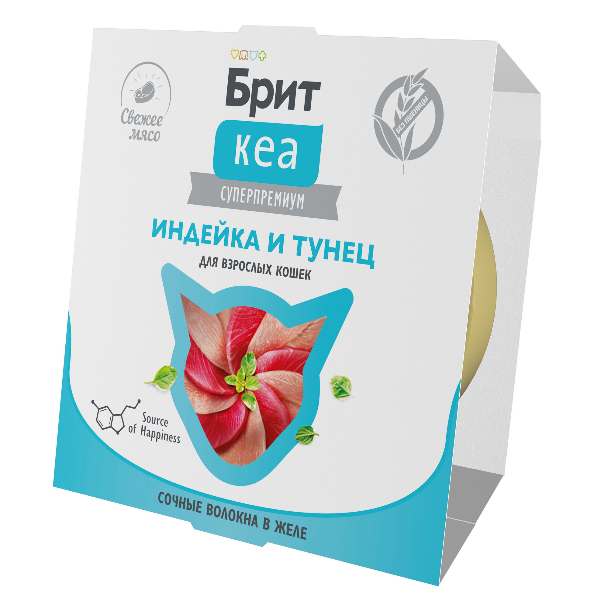 Brit Care Брит Кеа Корм для взрослых кошек в желе, индейка и тунец, 75г 1062899