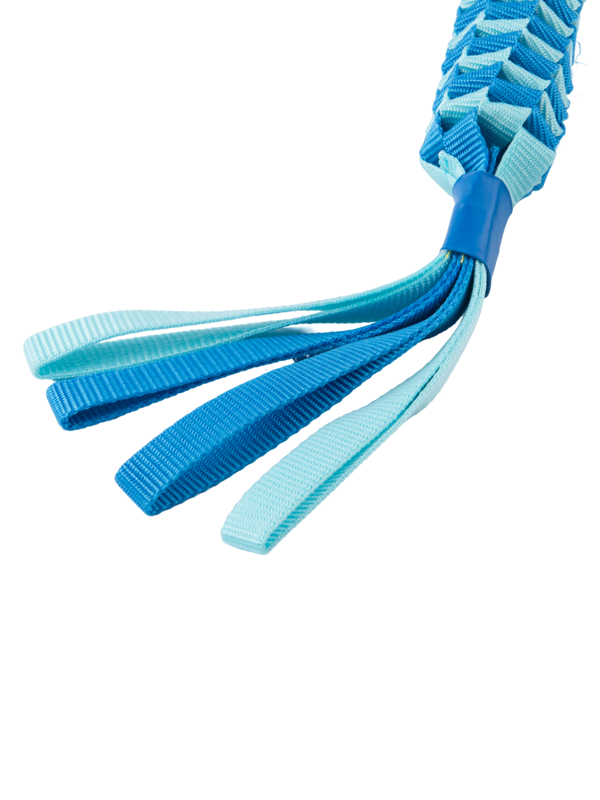 Игрушка Mr.Kranch для собак Плетеный жгут с  резиновым мячом, 13 см голубая