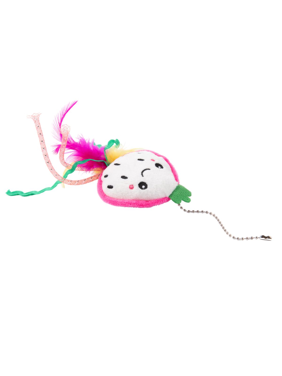 Игрушка Mr.Kranch для кошек Питахайя плюшевая с кошачьей мятой и перышками 19 см зеленая