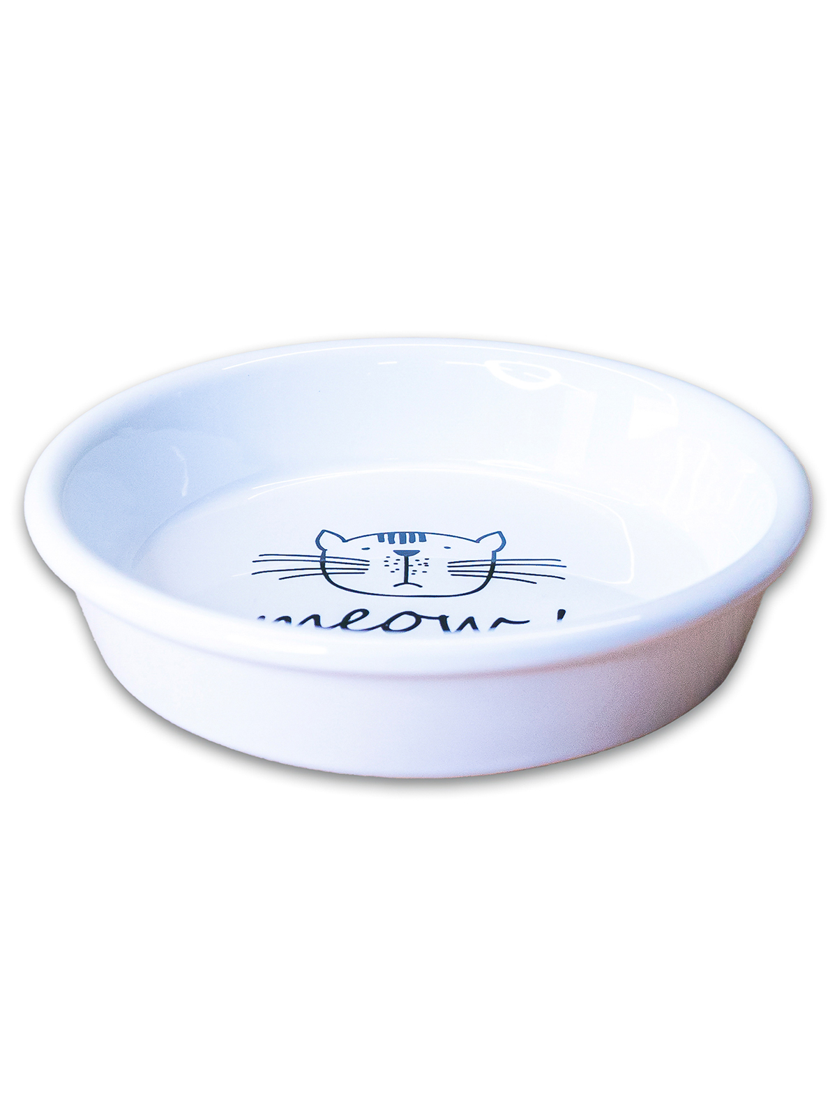 Миска Mr.Kranch керамическая для кошек MEOW! 200 мл белая