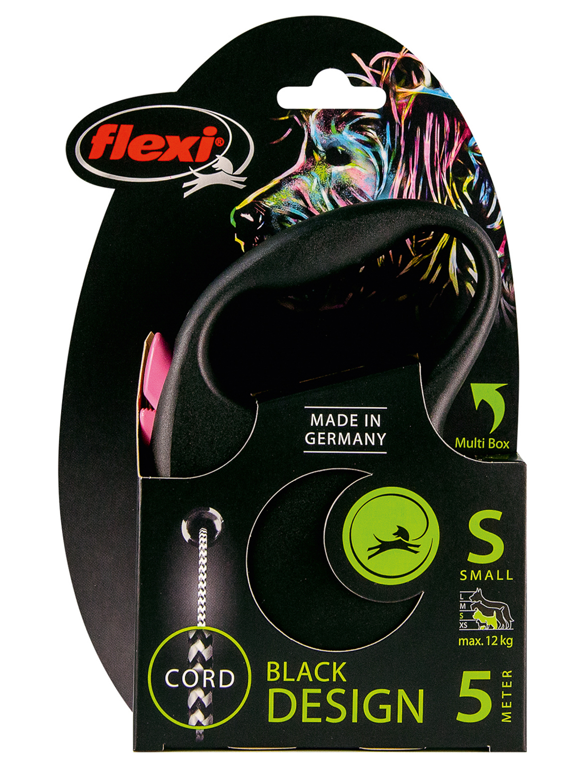 Flexi flexi рулетка Black Design S (до 12 кг) 5 м трос черный/розовый