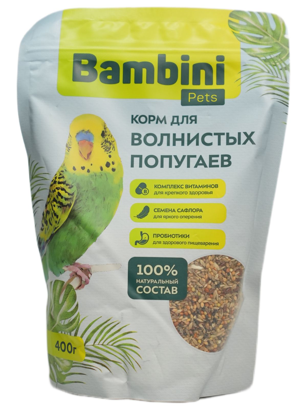 Корм Bambini Pets для волнистых попугайчиков, 400 г