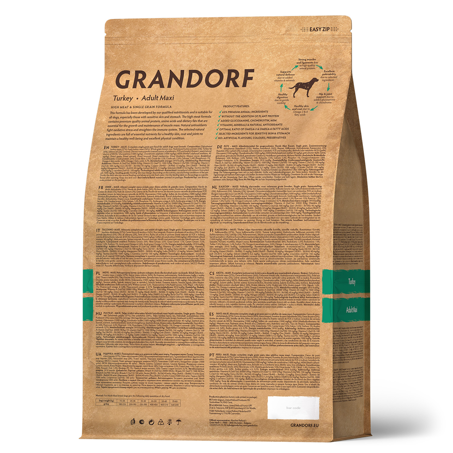 Grandorf Сухой корм для крупных собак с индейкой 10 кг 5407007851188
